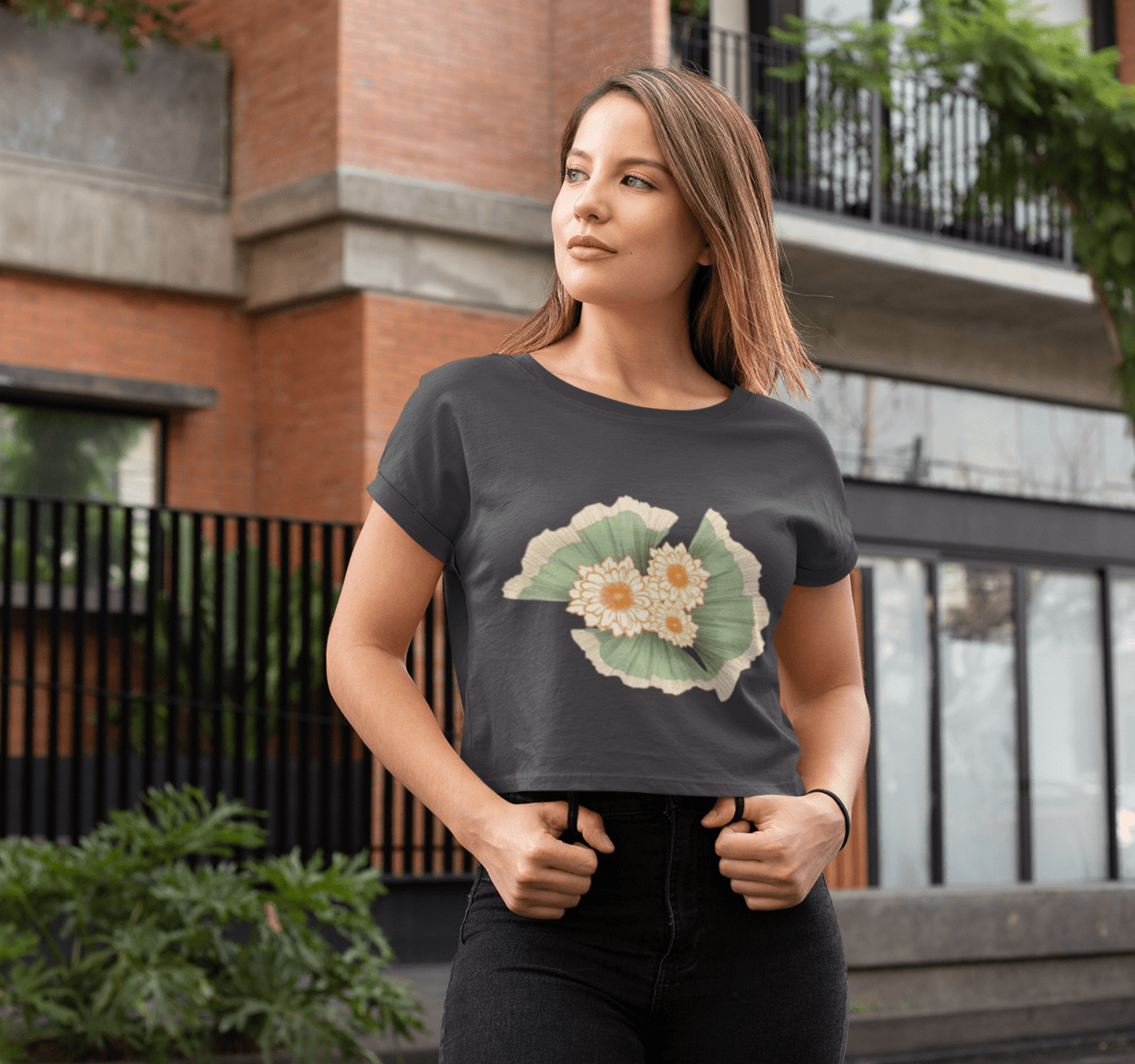 Gaia Yoga Crop Top Shirt for Women