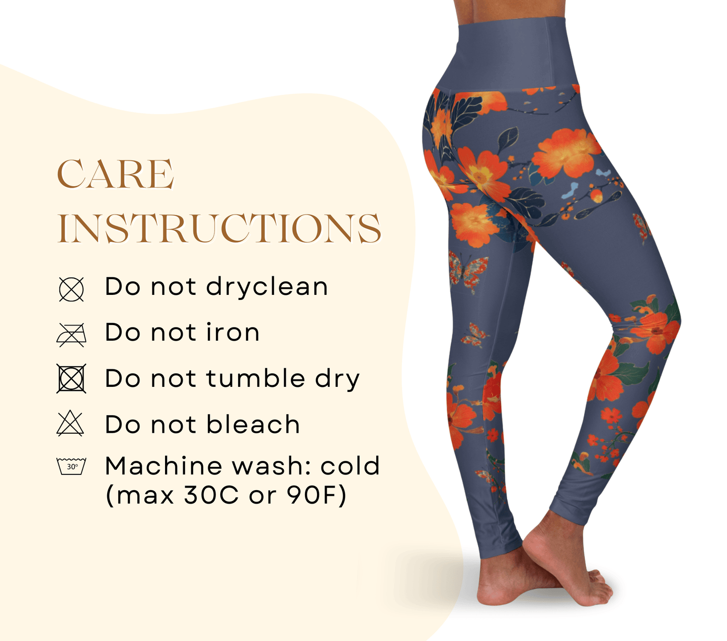 Opelia Floral Leggings for Women Waist Stretch Fit Yoga Activewear
