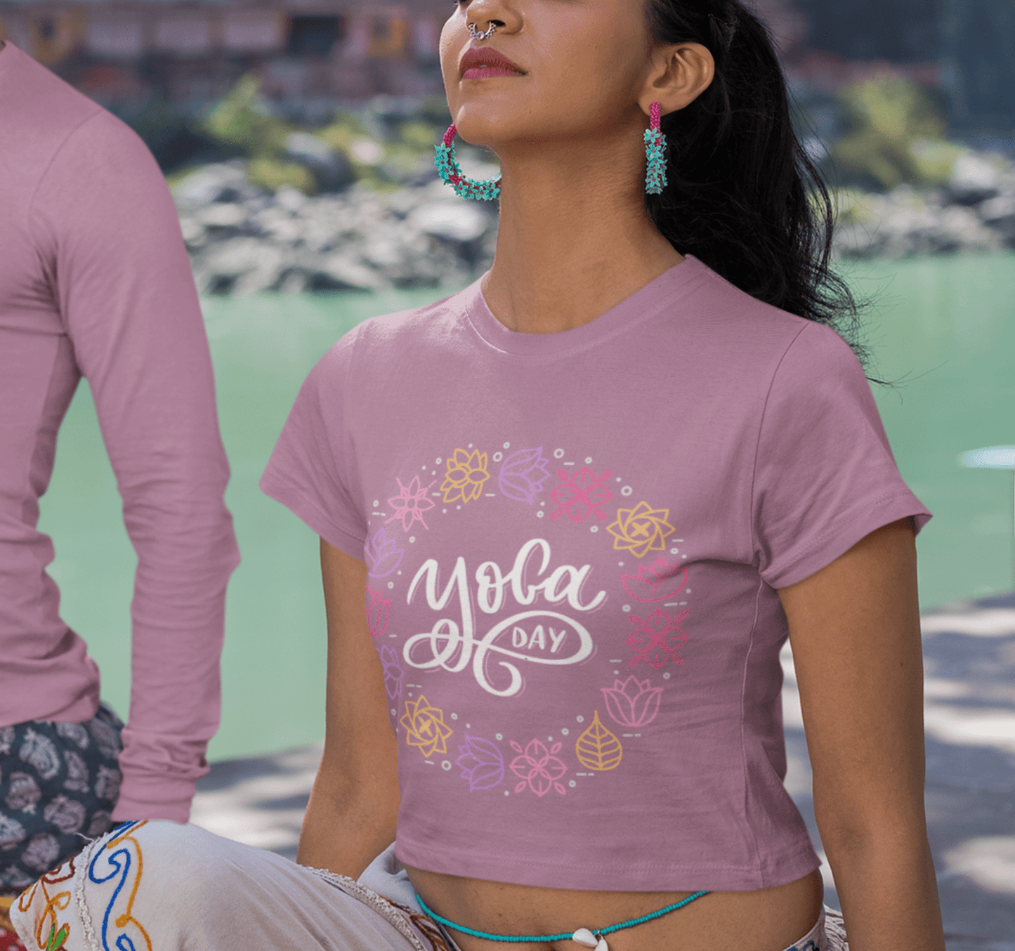 Yoga Day Crop Top Shirt for Women