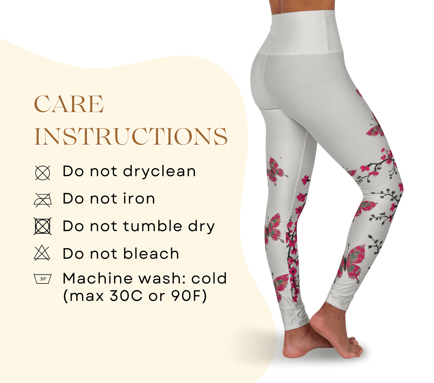 Dapodil Butterfly Blossom Leggings Floral Yoga Pants WellAura Activewear