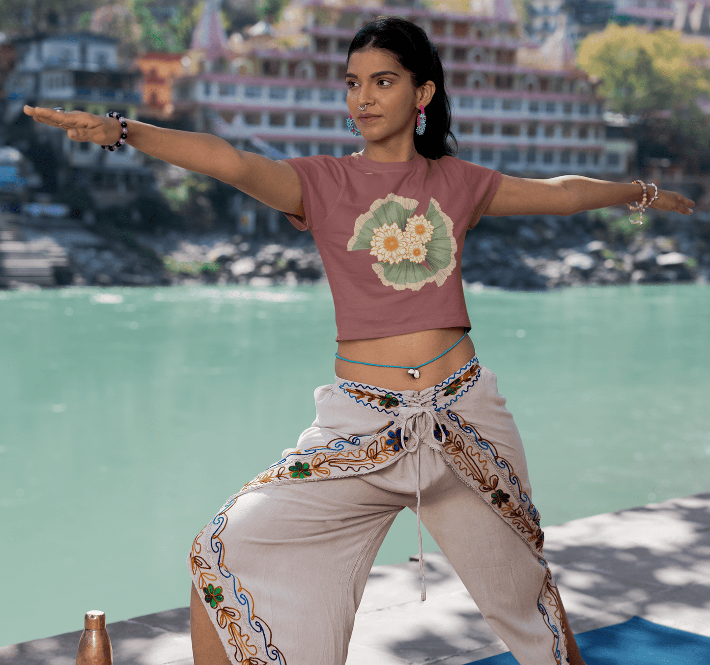 Gaia Yoga Crop Top Shirt for Women