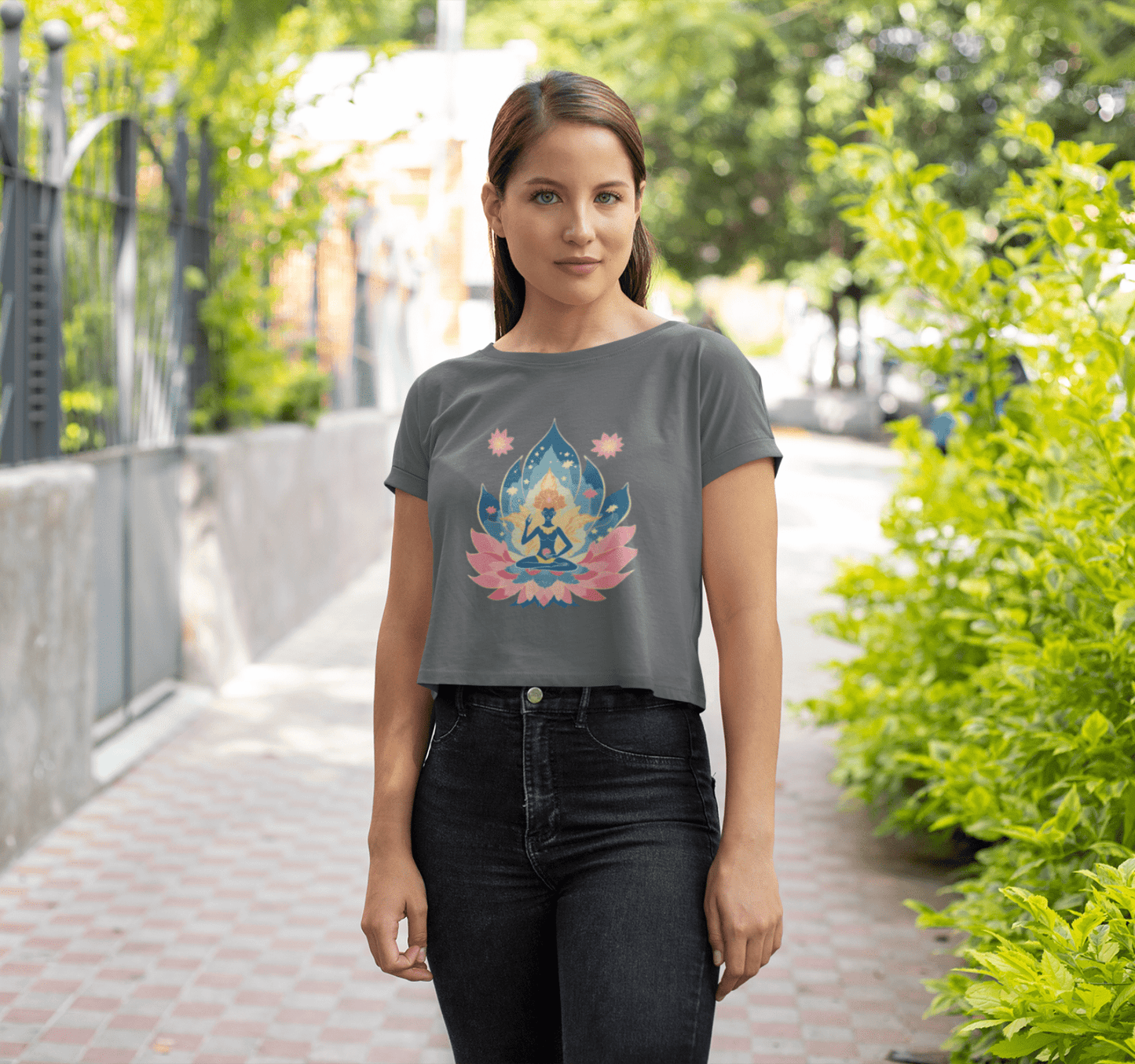 Garnet Yoga Crop Top Shirt for Women