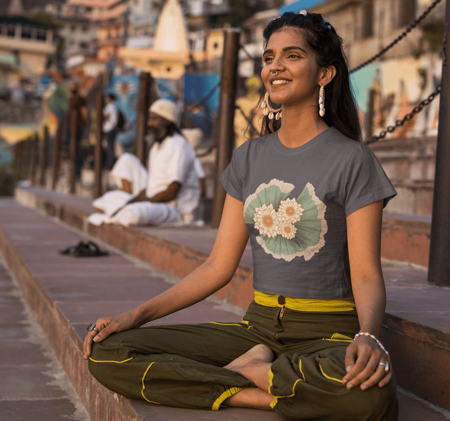 Gaia Yoga Crop Top Shirt for Women