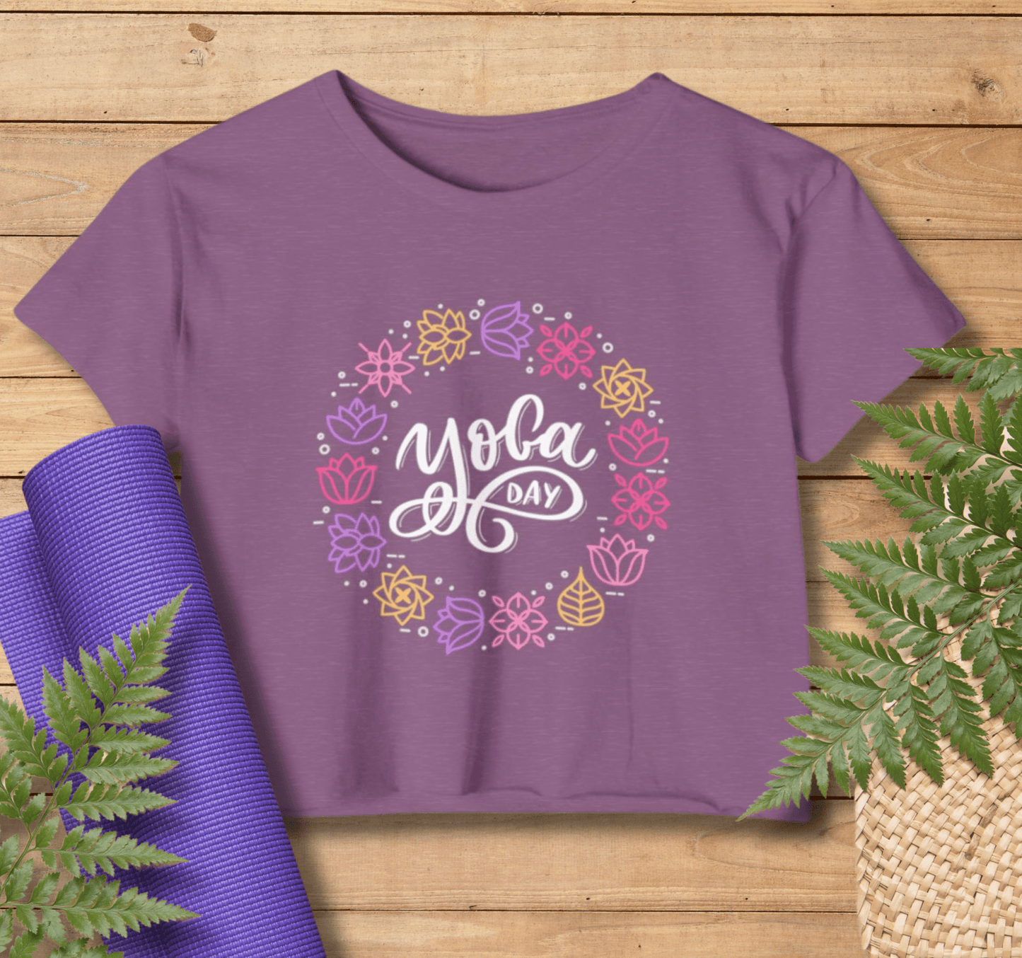 Yoga Day Crop Top Shirt for Women