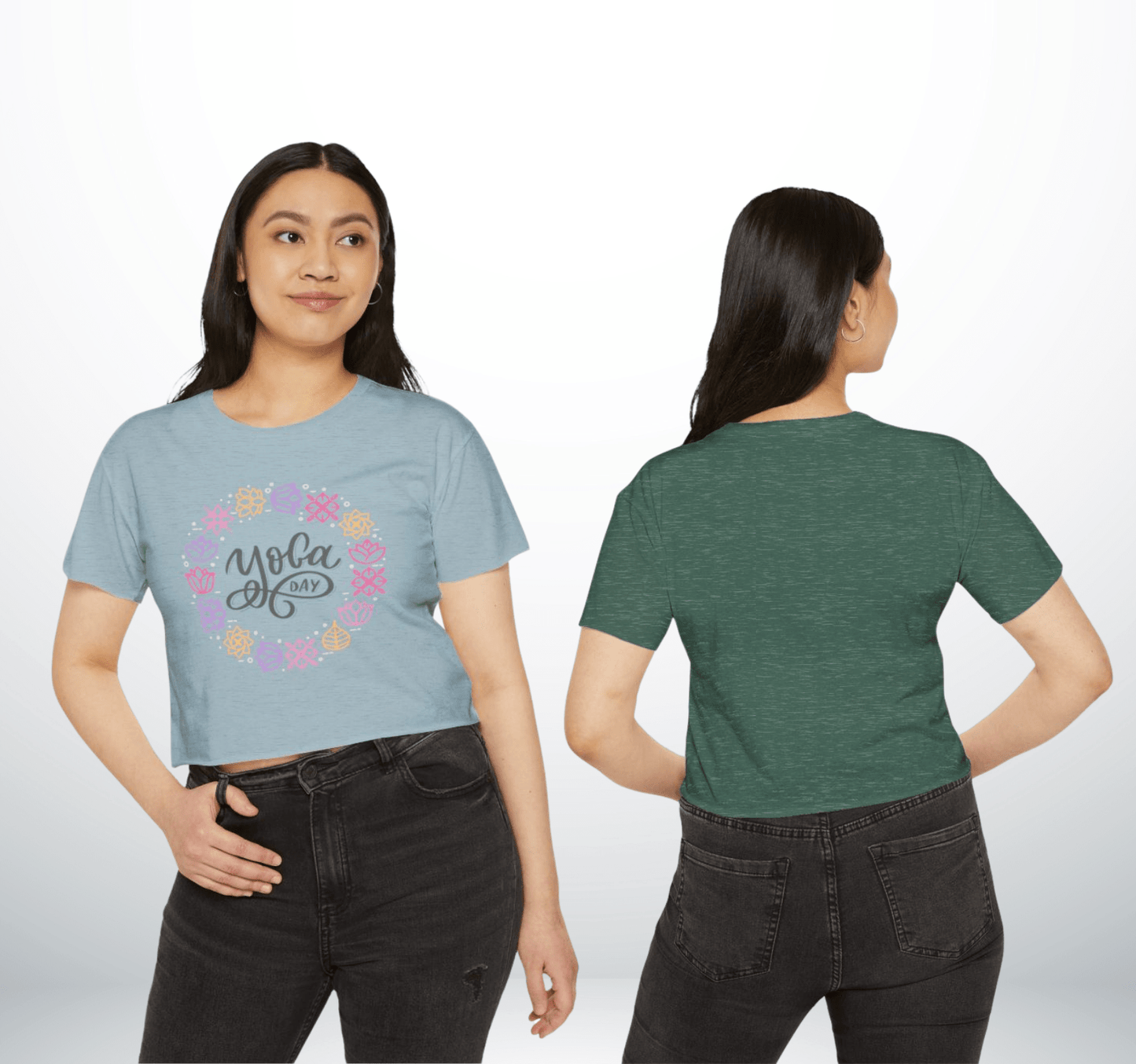 Yoga Day Crop Top Shirt for Women