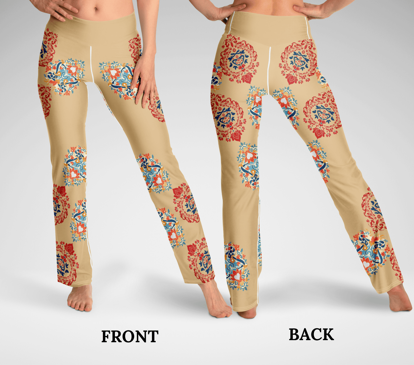 Beksy Mandala Flare Yoga Pants Leggings for Women