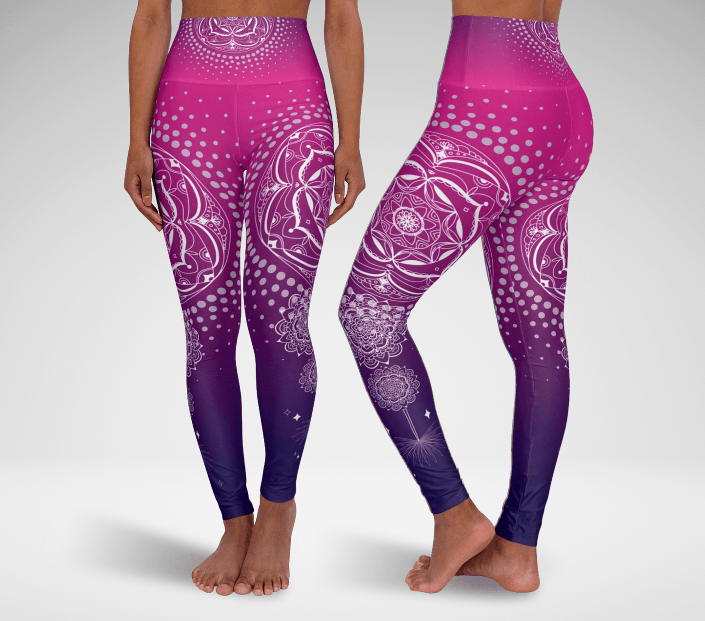 Circular Dots Gradient Mandala Yoga Pants Leggings