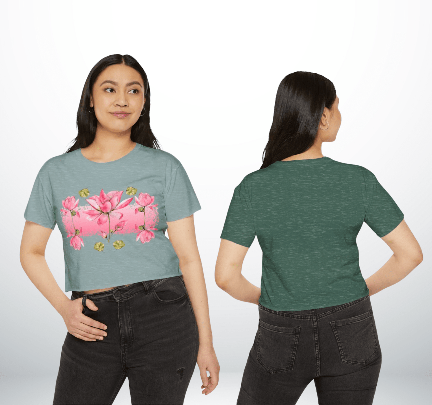 Aura Blossom Lotus Yoga Shirt Crop Top 