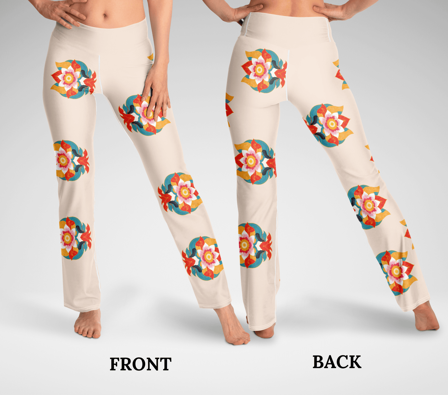 Caedcon Mandala Flare Yoga Pants Leggings for Woman