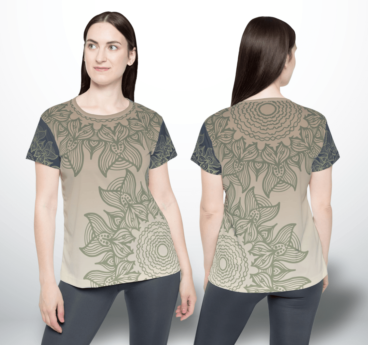 Beige Mandala Jersey Tee T-Shirt