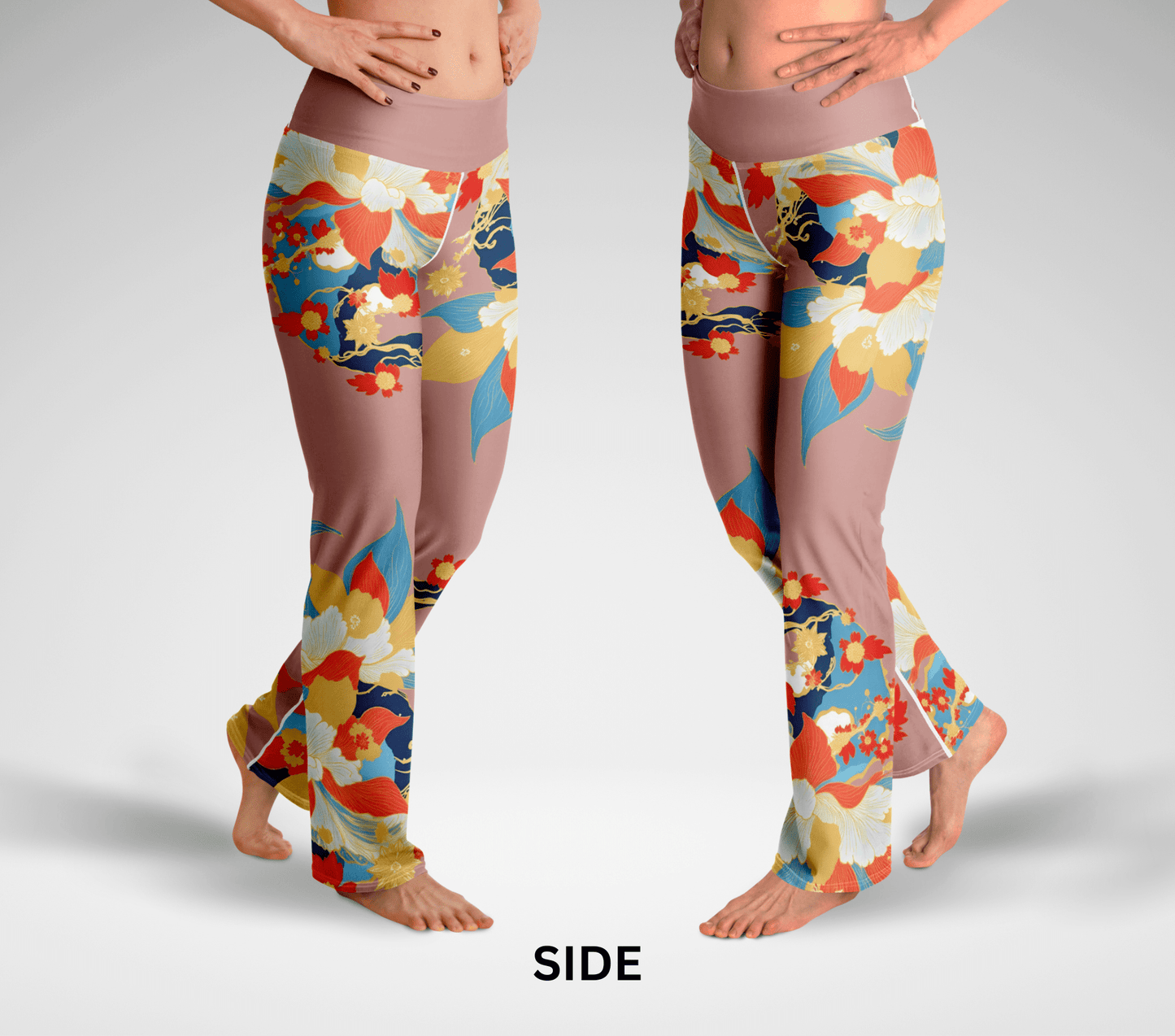 Zeve Floral Flare Yoga Pants Leggings for Women