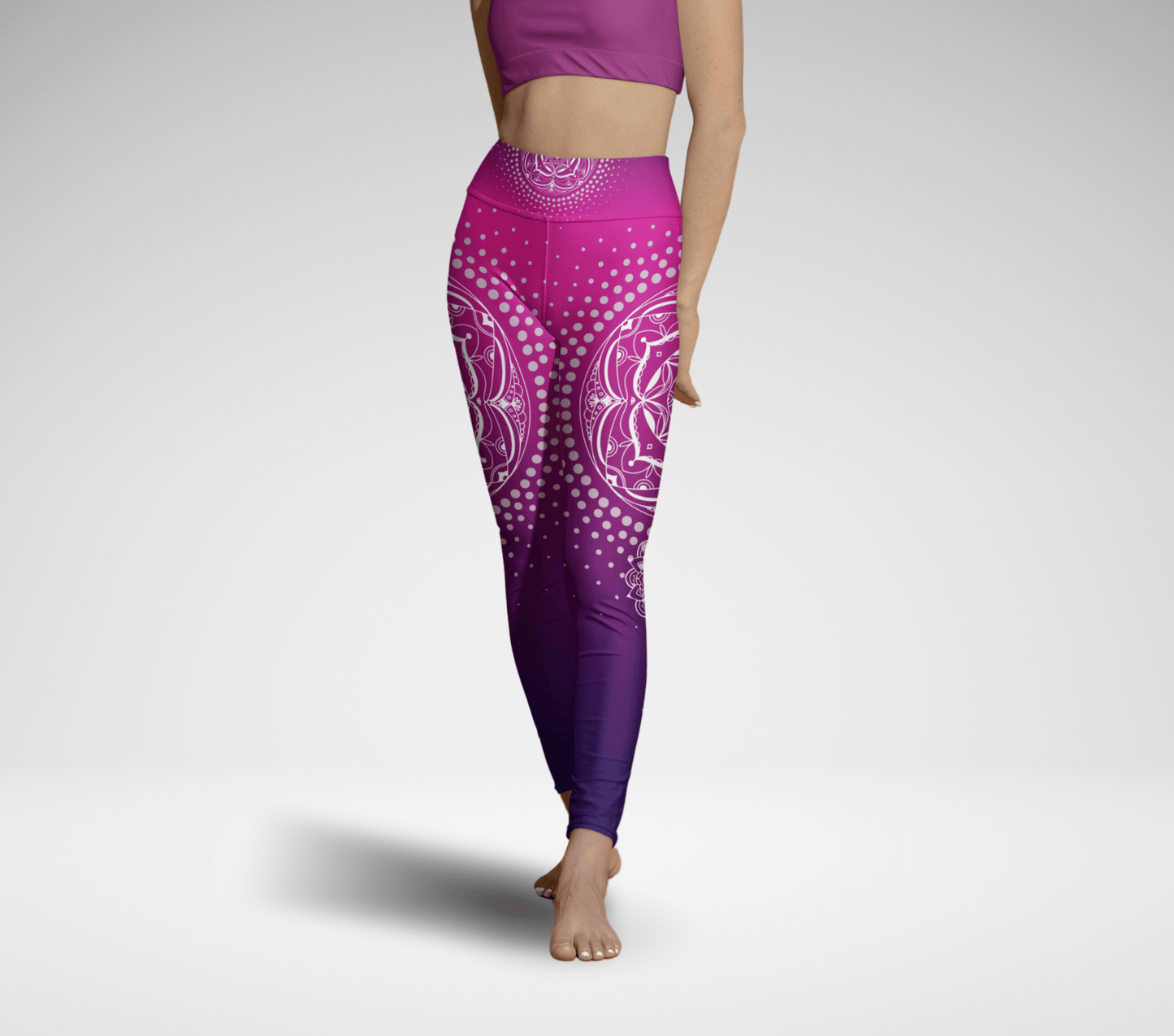 Circular Dots Gradient Mandala Yoga Pants Leggings