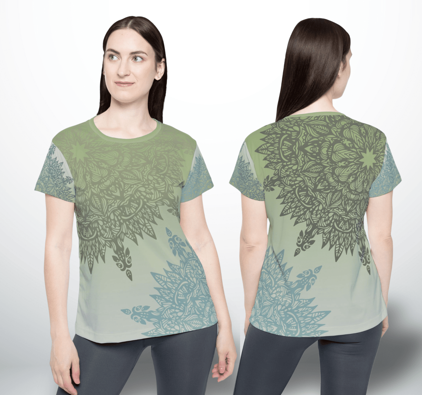 Sage Mandala Jersey Tee WellAura T-Shirt