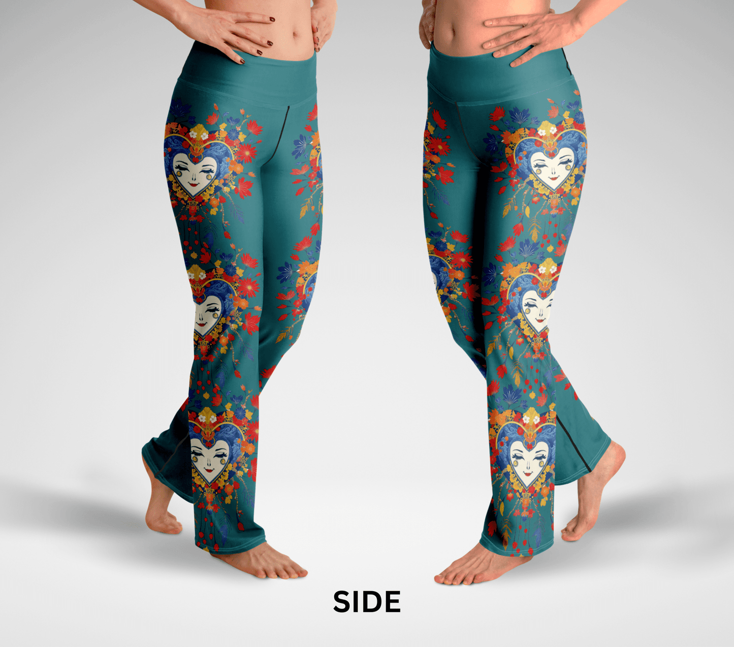 Einar Face Mandala Flare Yoga Pants Leggings for Women