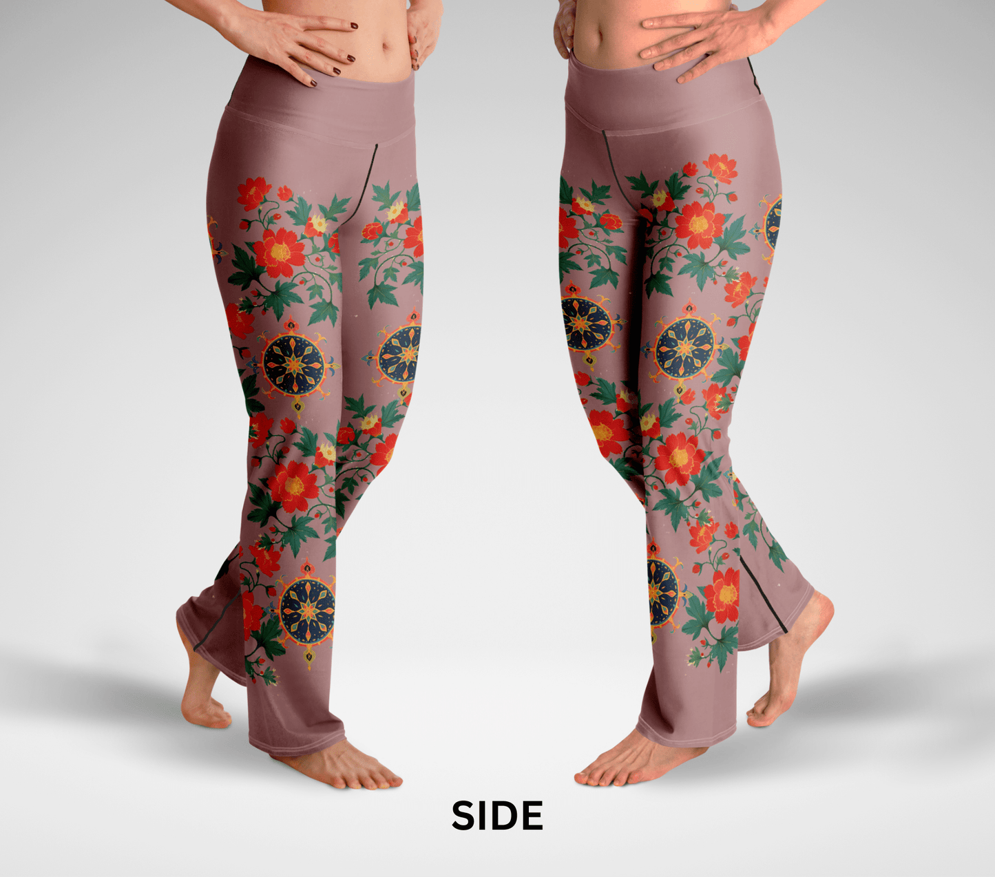Atens Floral Flare Yoga Pants Leggings for Woman