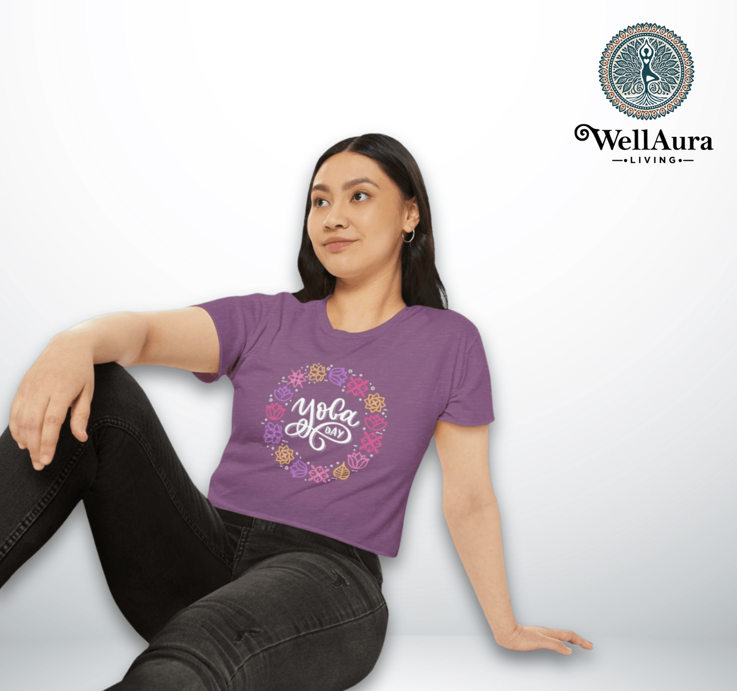 Yoga Day Crop Top Shirt for Women