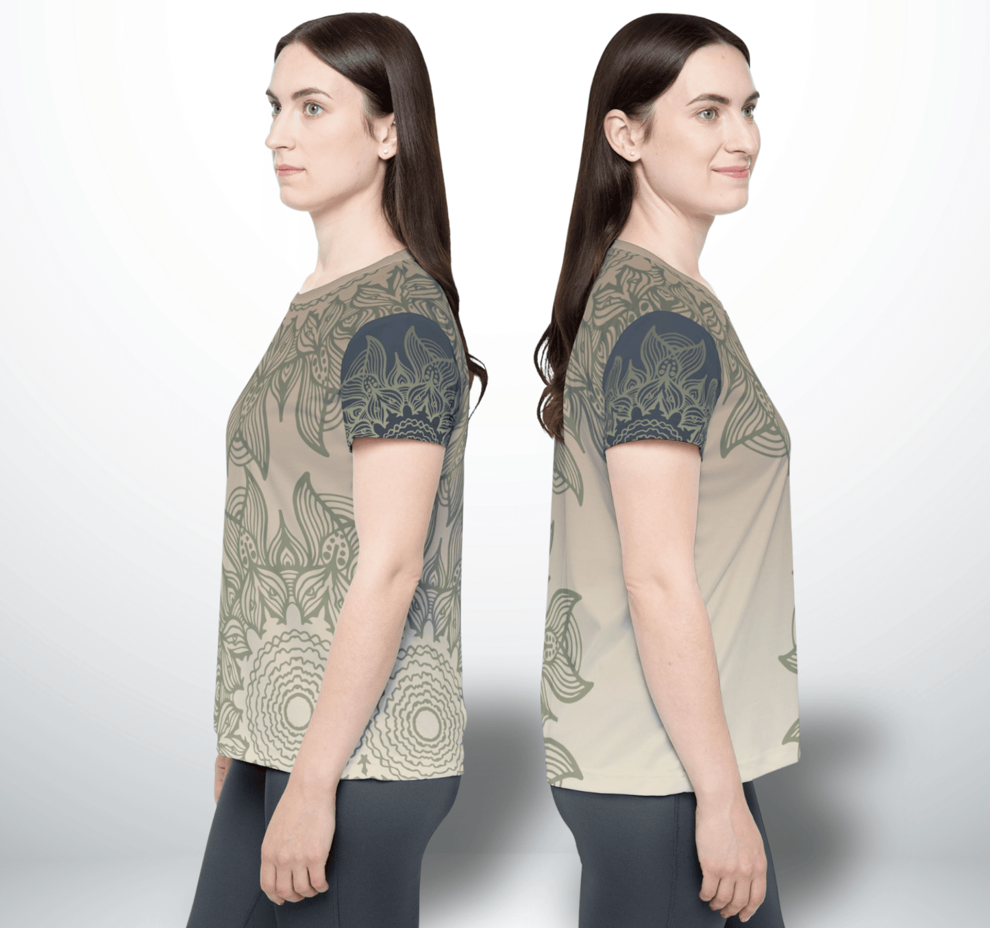 Beige Mandala Jersey Tee T-Shirt