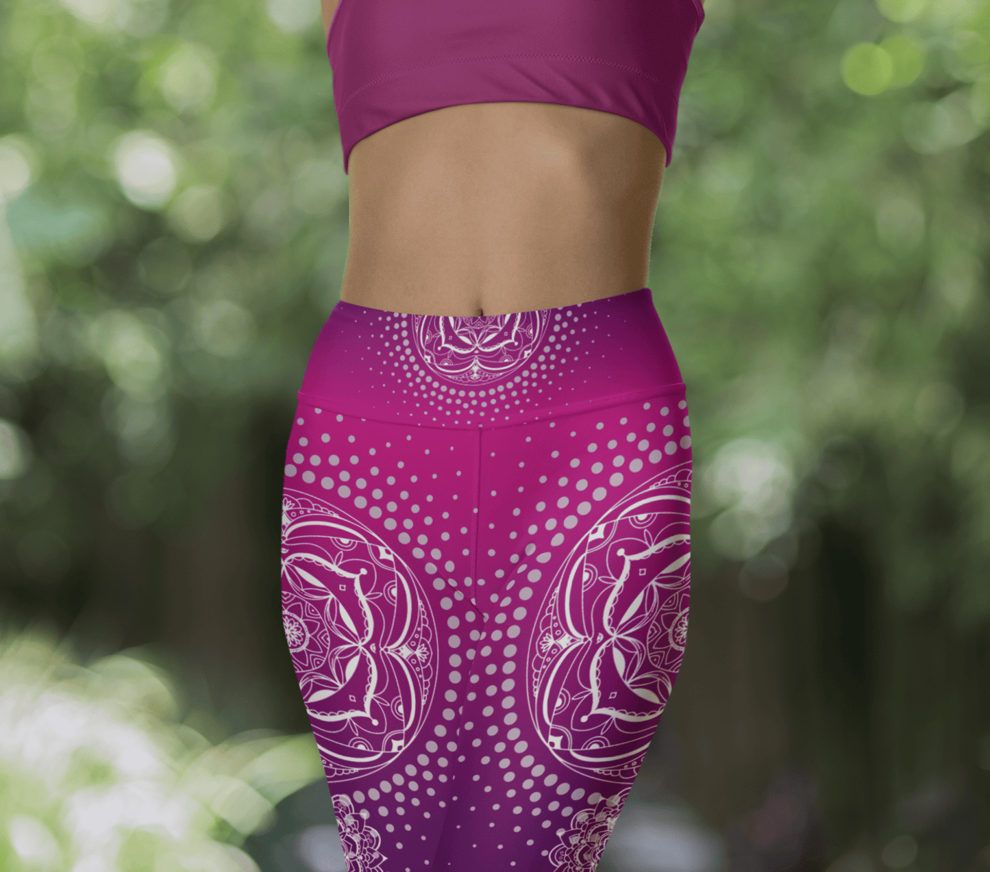 Circular Dots Gradient Mandala Yoga Pants Leggings