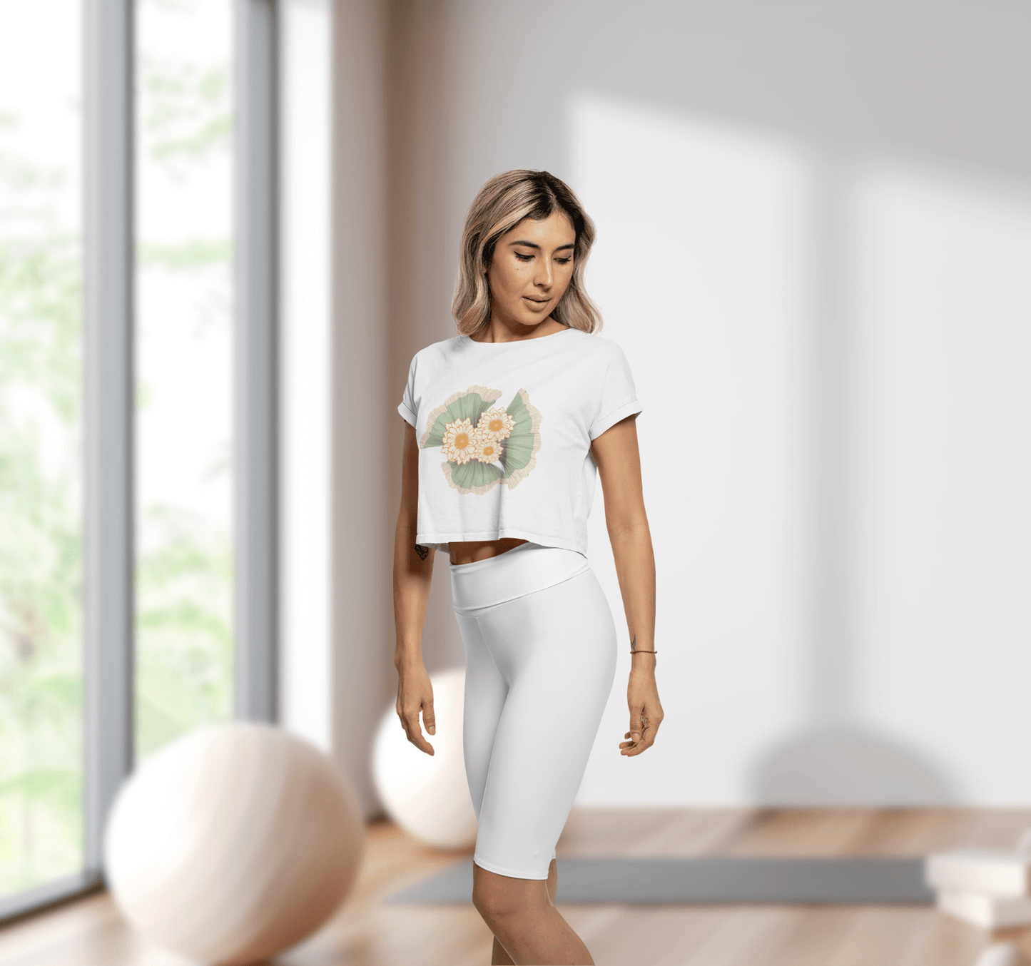 Gaia Yoga Crop Top Shirt for Women