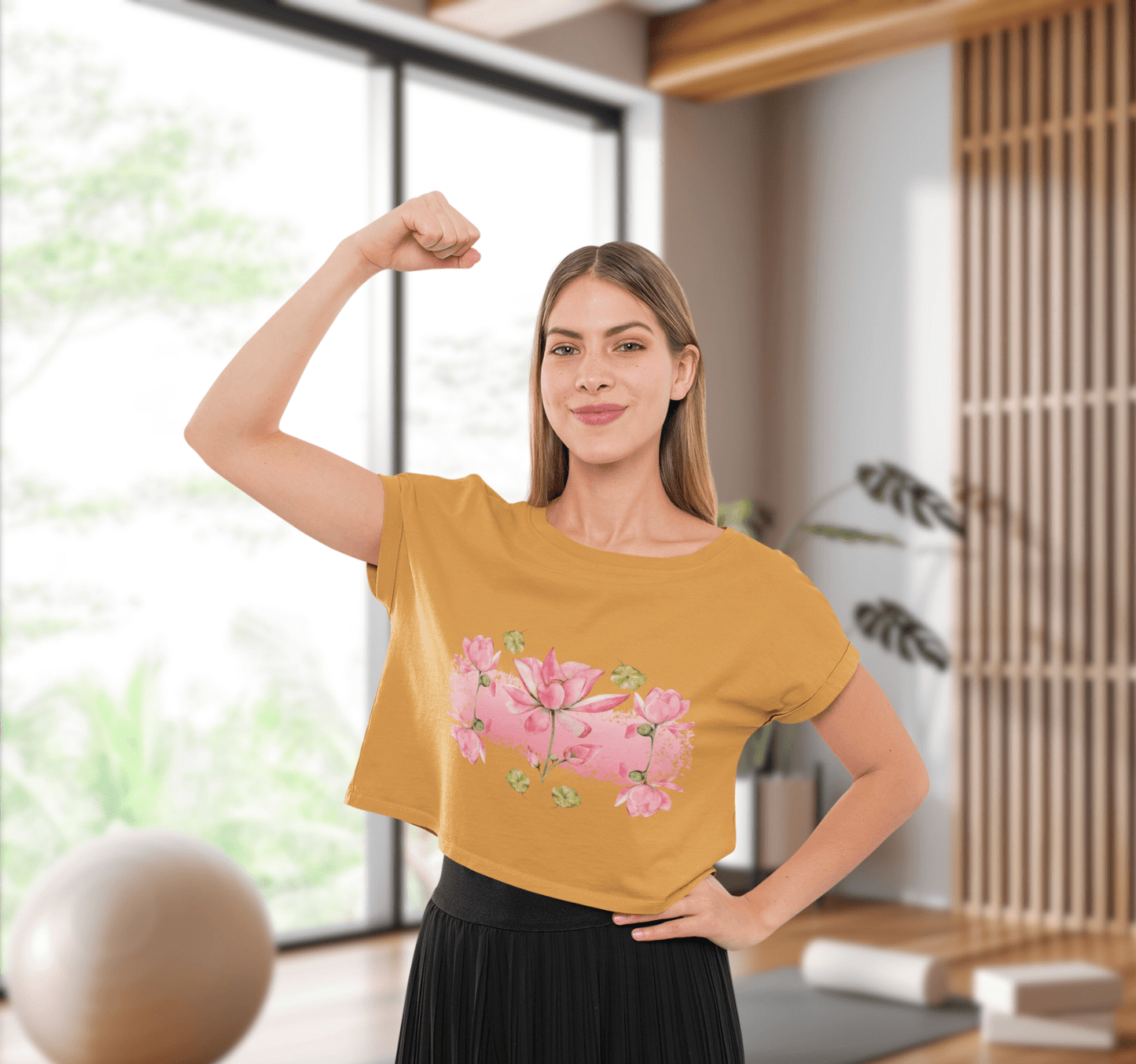 Aura Blossom Lotus Yoga Shirt Crop Top 