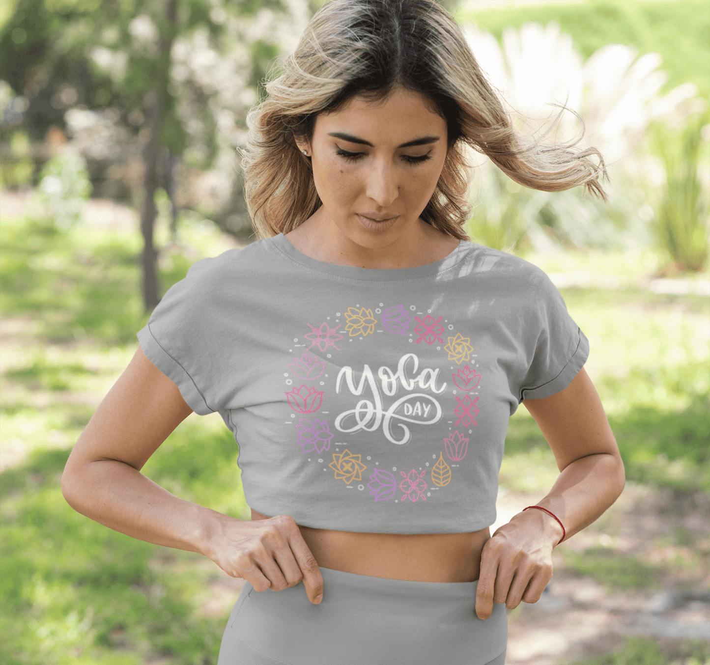 Yoga Day Crop Top Shirt for Women