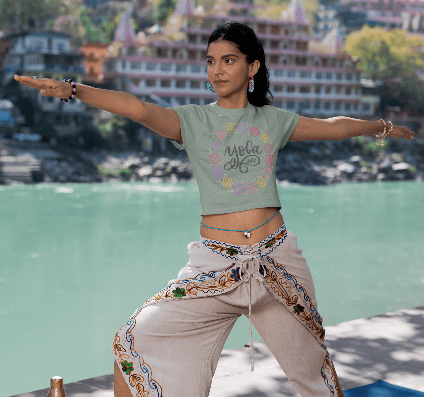 Yoga Day Crop Top Shirt for Women