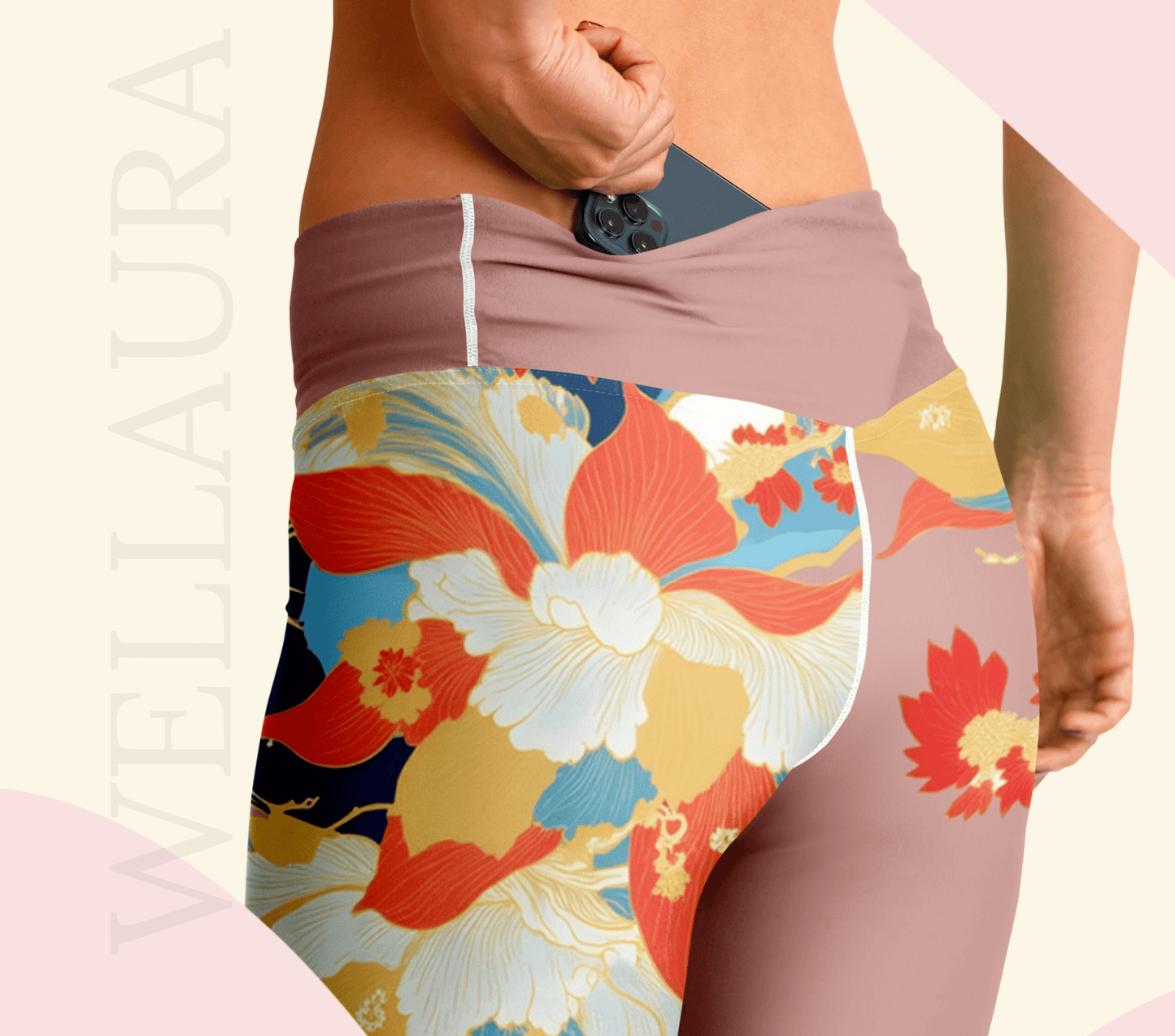 Zeve Floral Flare Yoga Pants Leggings for Women
