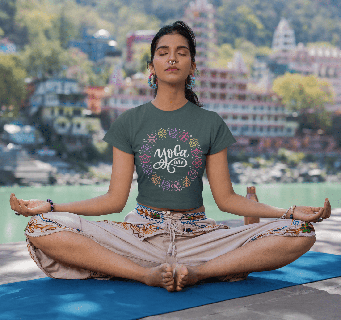 Yoga Day Crop Top Shirt for Women