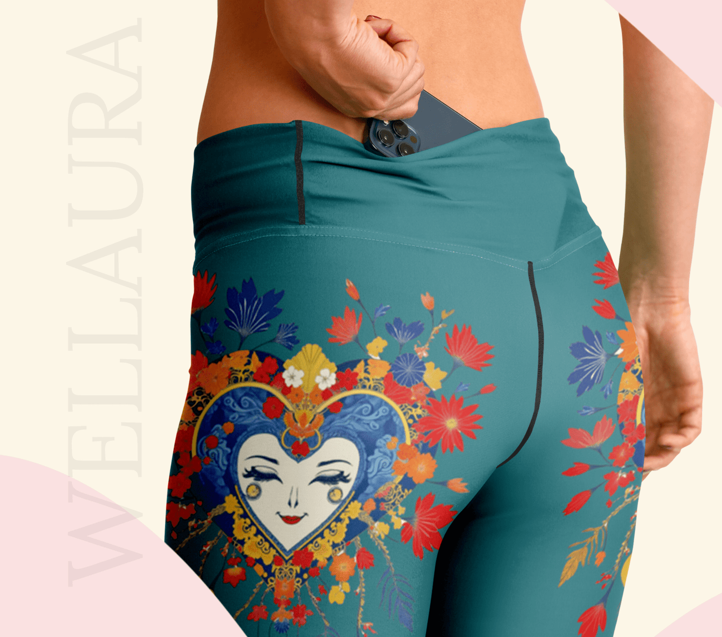 Einar Face Mandala Flare Yoga Pants Leggings for Women