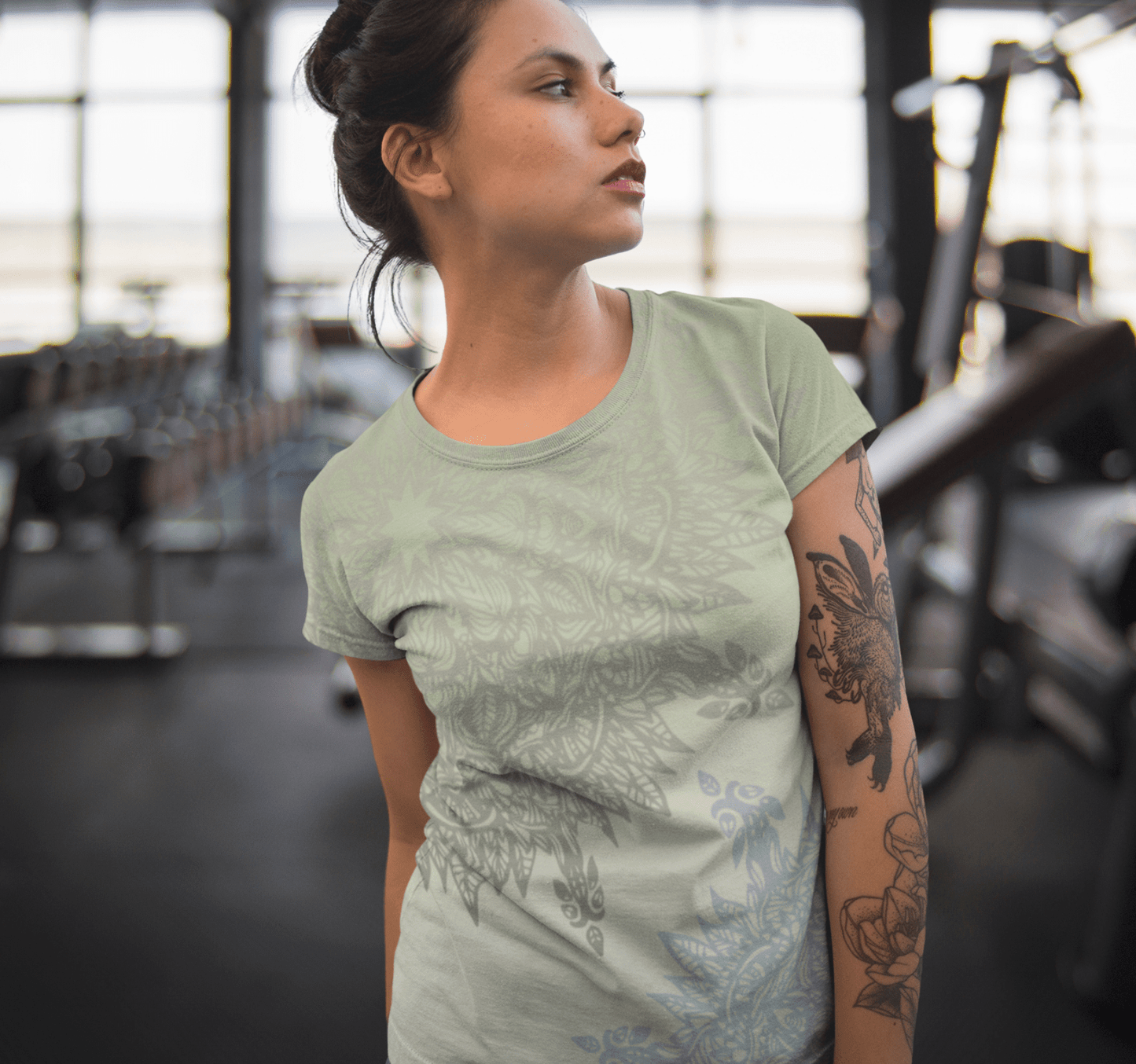 Sage Mandala Jersey Tee WellAura T-Shirt