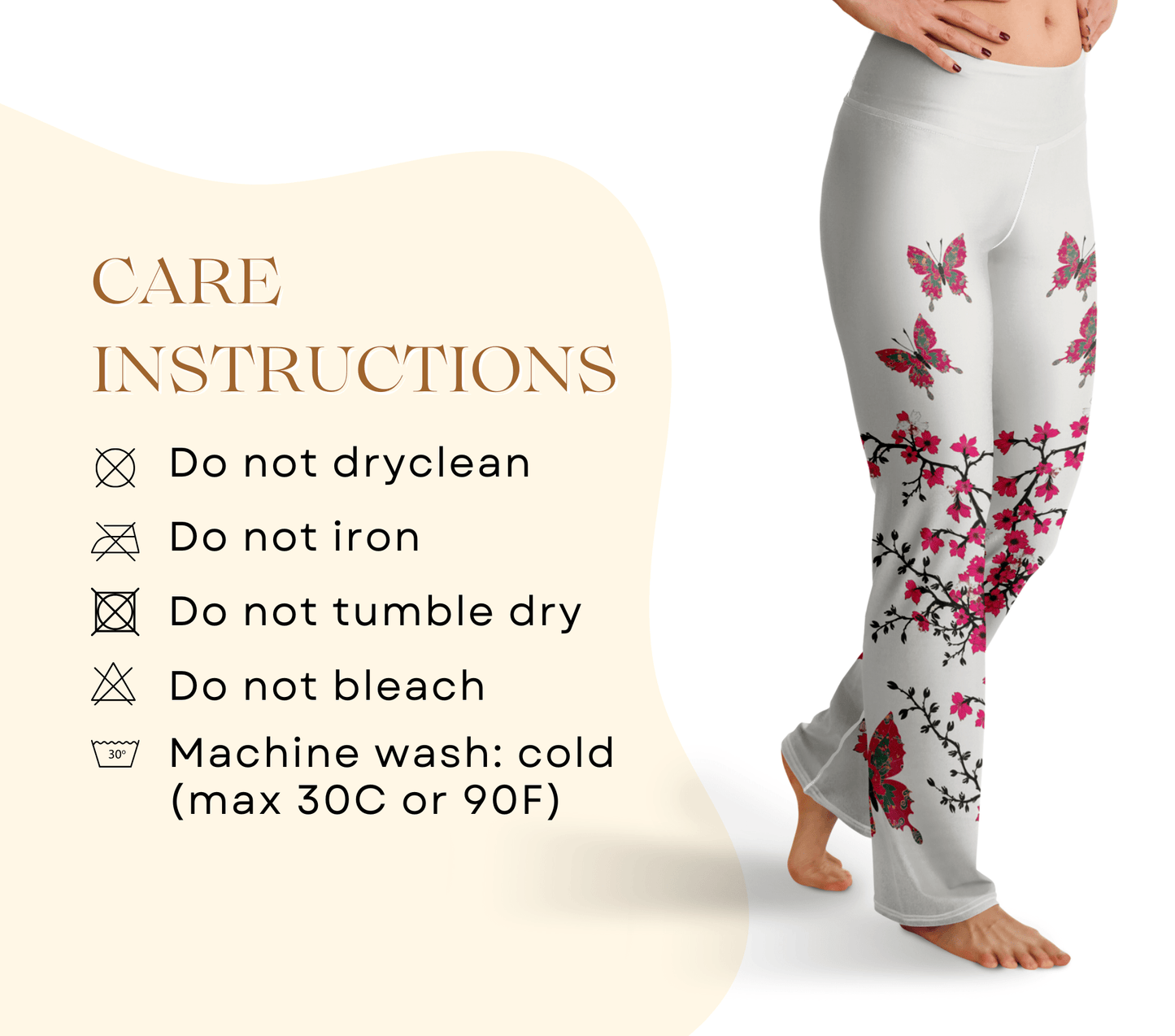 Dapodil Butterfly Blossom Leggings Floral Yoga Pants WellAura Activewear