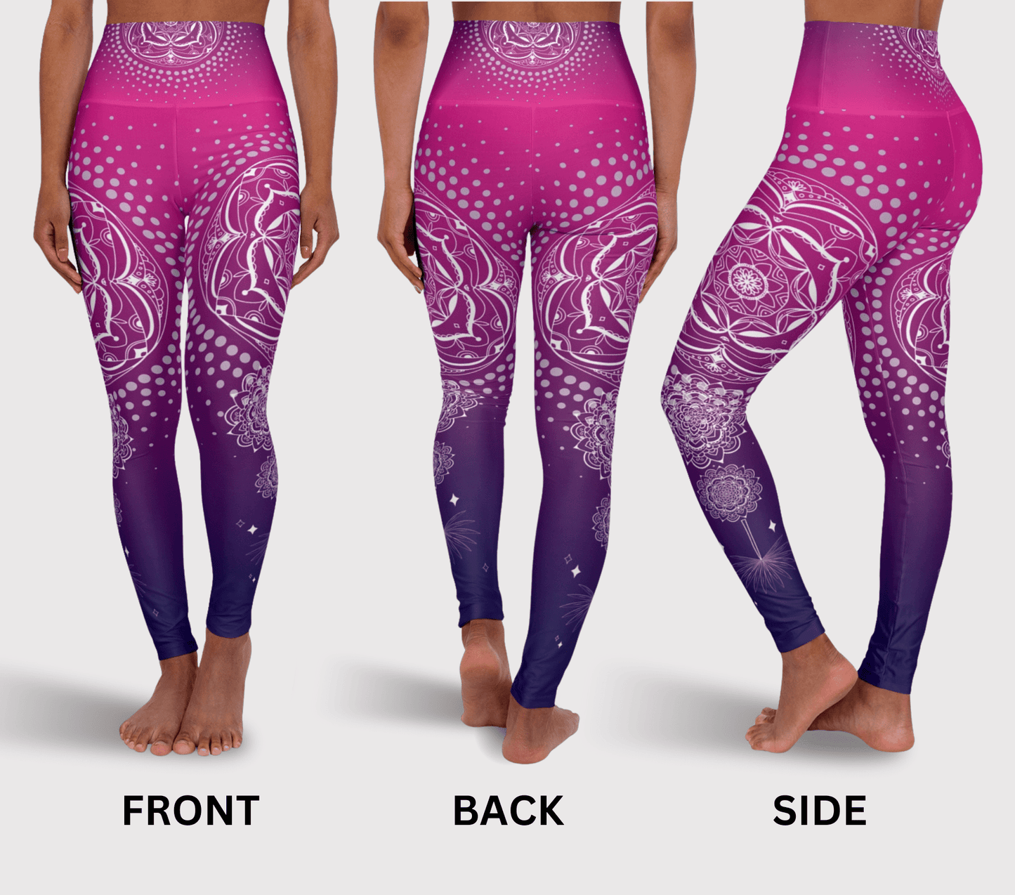 Circular Dots Gradient Mandala Yoga Pants Leggings