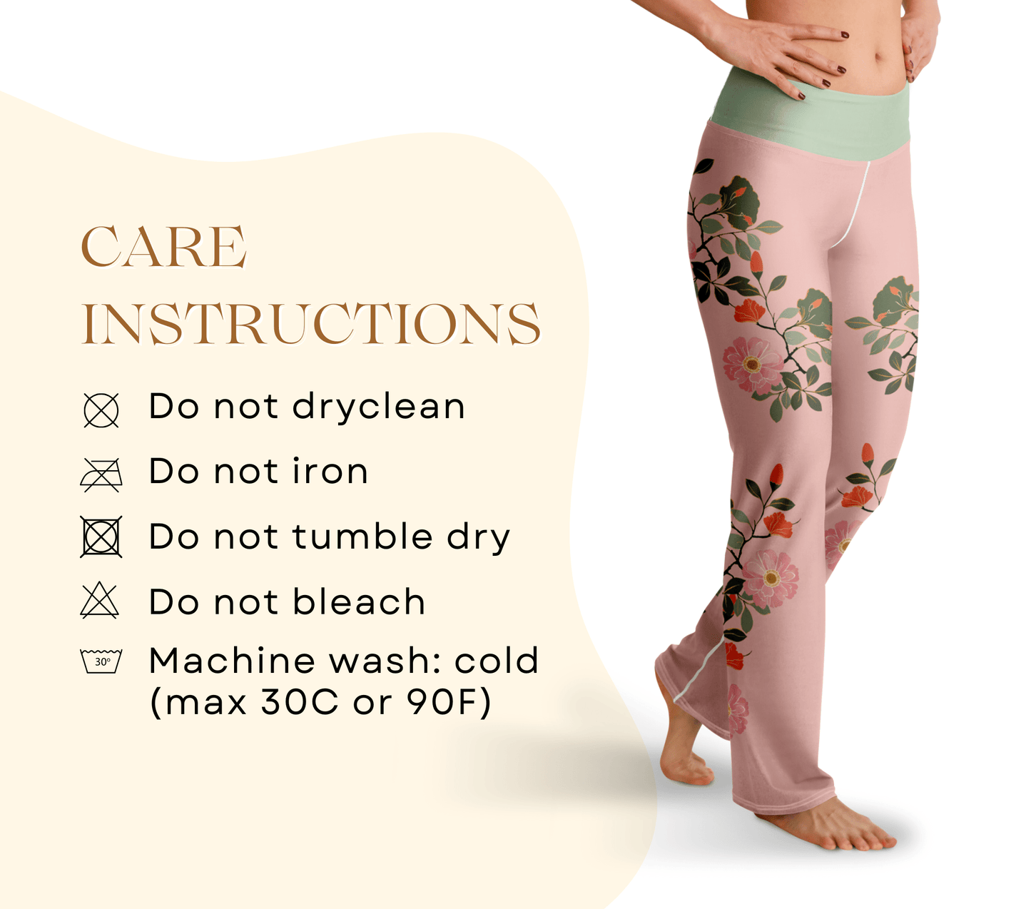Trixy Floral Flare Yoga Pants Leggings for Women