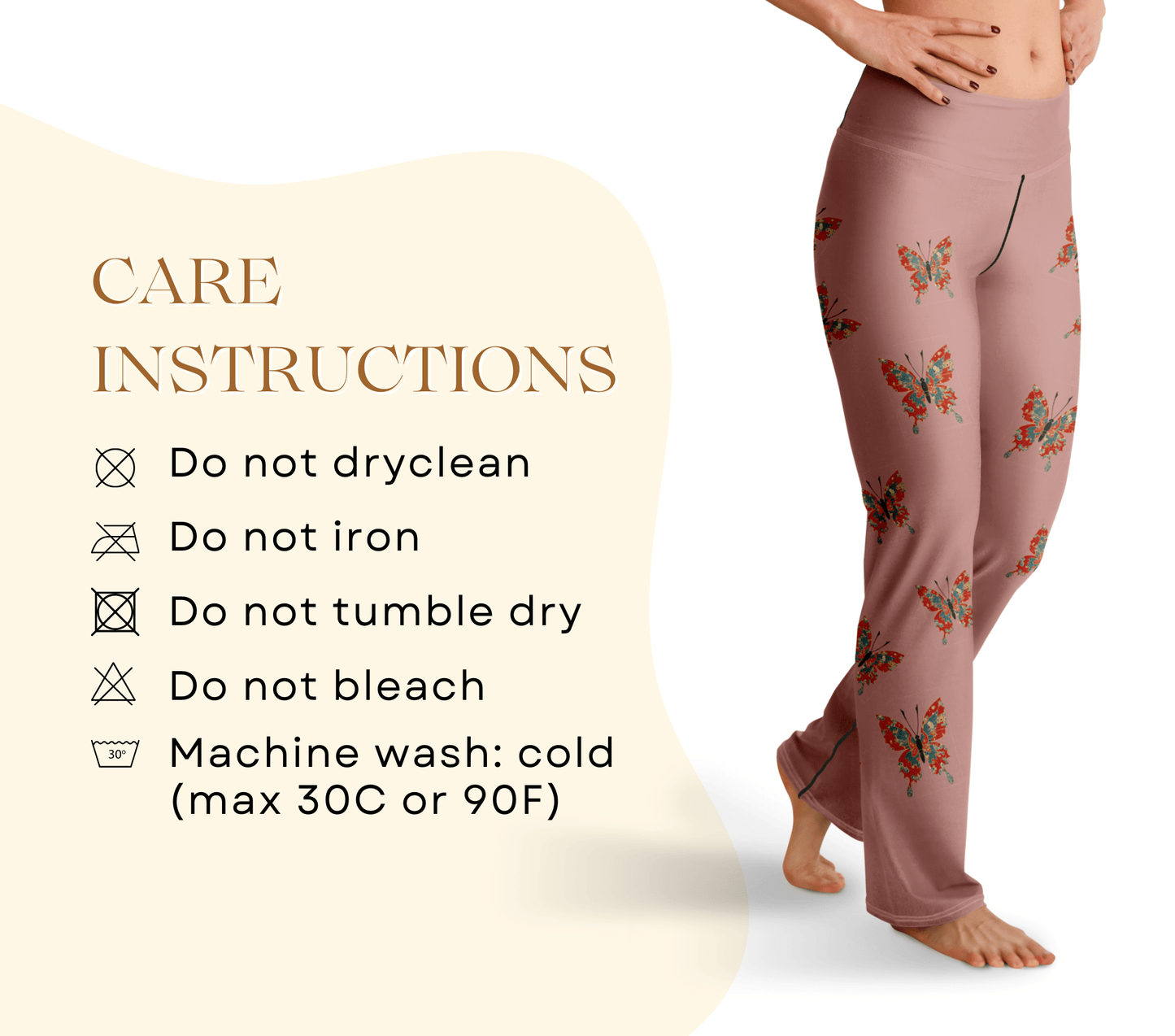 Kristlin Butterfly Leggings for Women Waist Stretch Fit Yoga Activewear