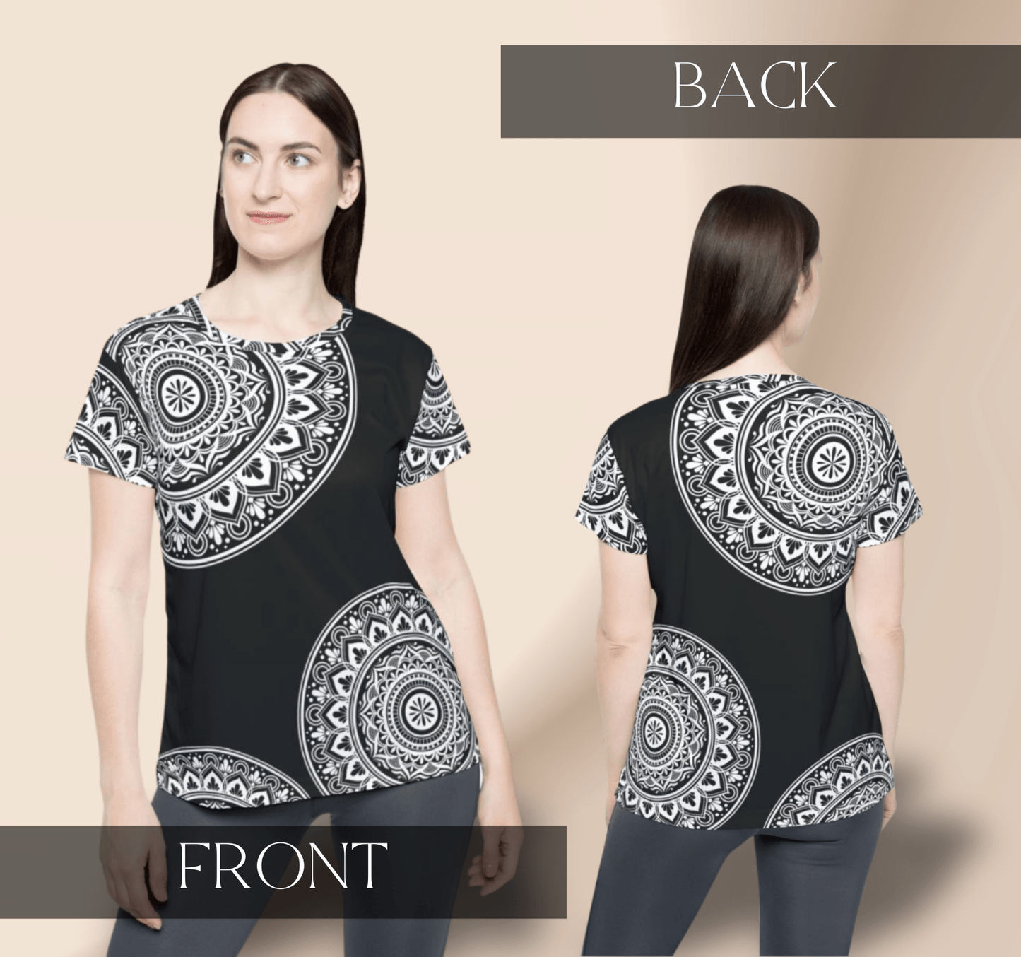 Mandala Womens Black Jersey