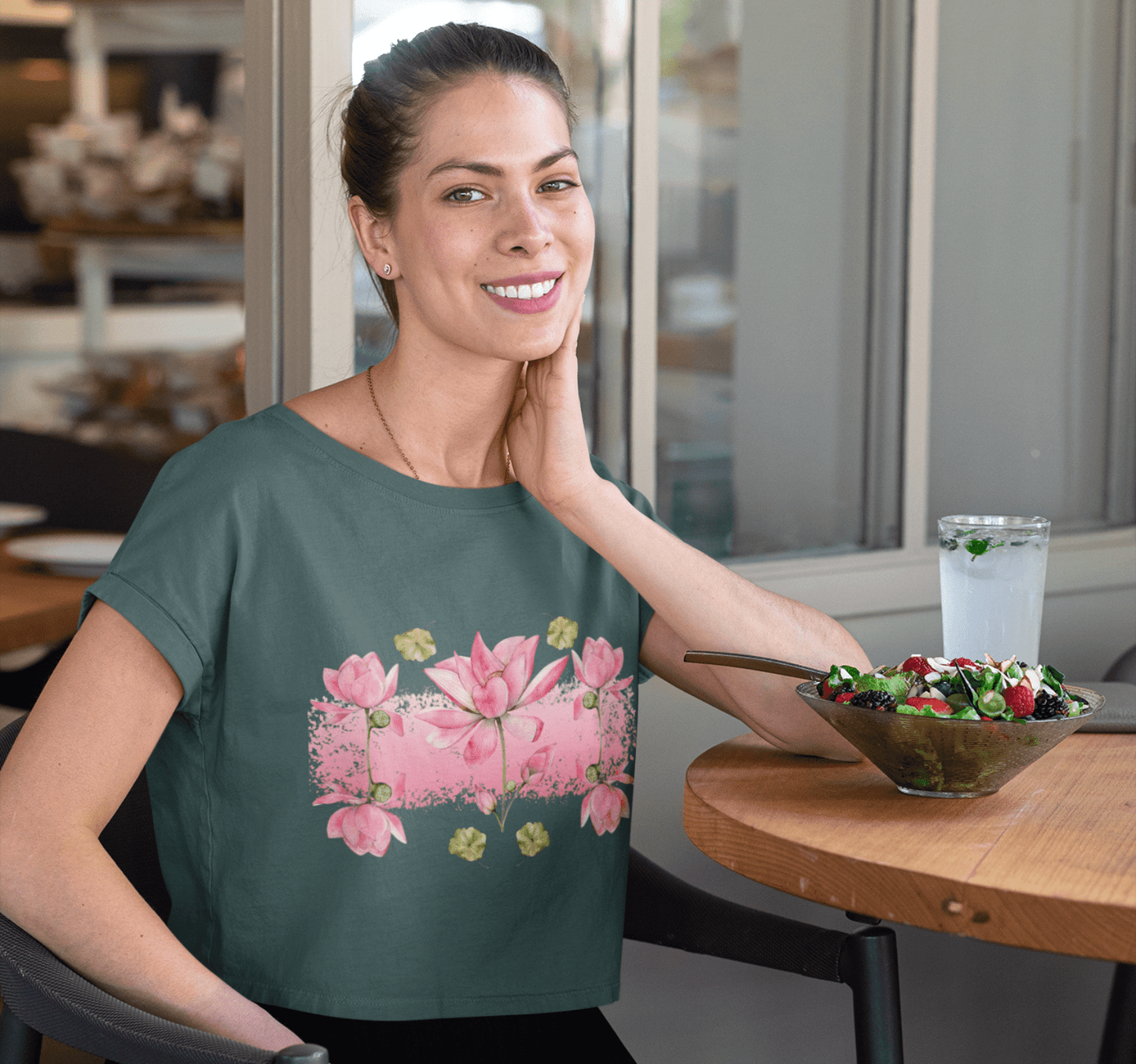 Aura Blossom Lotus Yoga Shirt Crop Top 