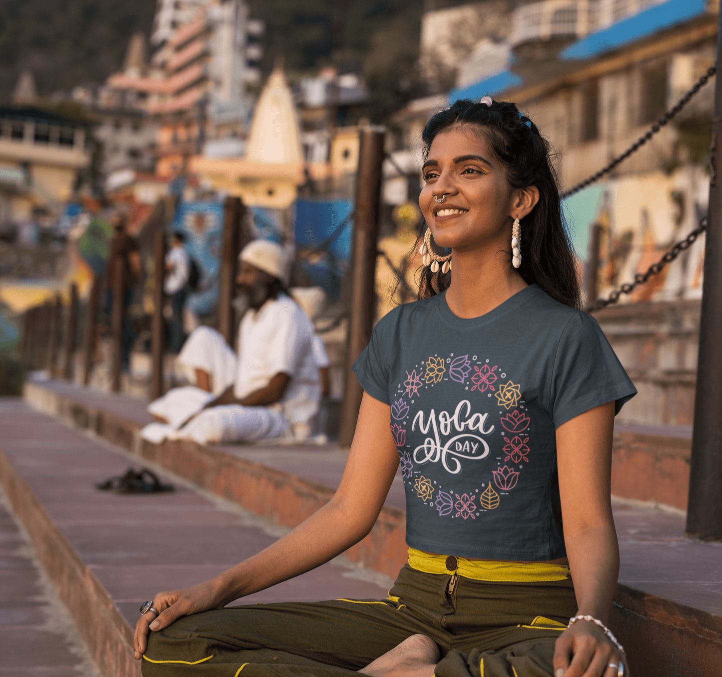 Yoga Day Crop Top Shirt for Women