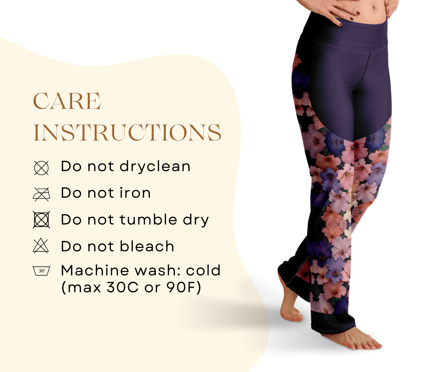 Britney Floral Mandala Flare Yoga Pants Leggings for Woman
