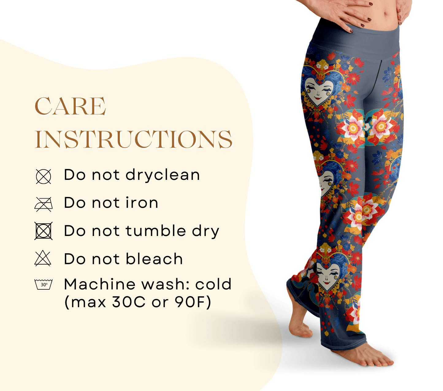 Coca Face Mandala Flare Yoga Pants Leggings for Women