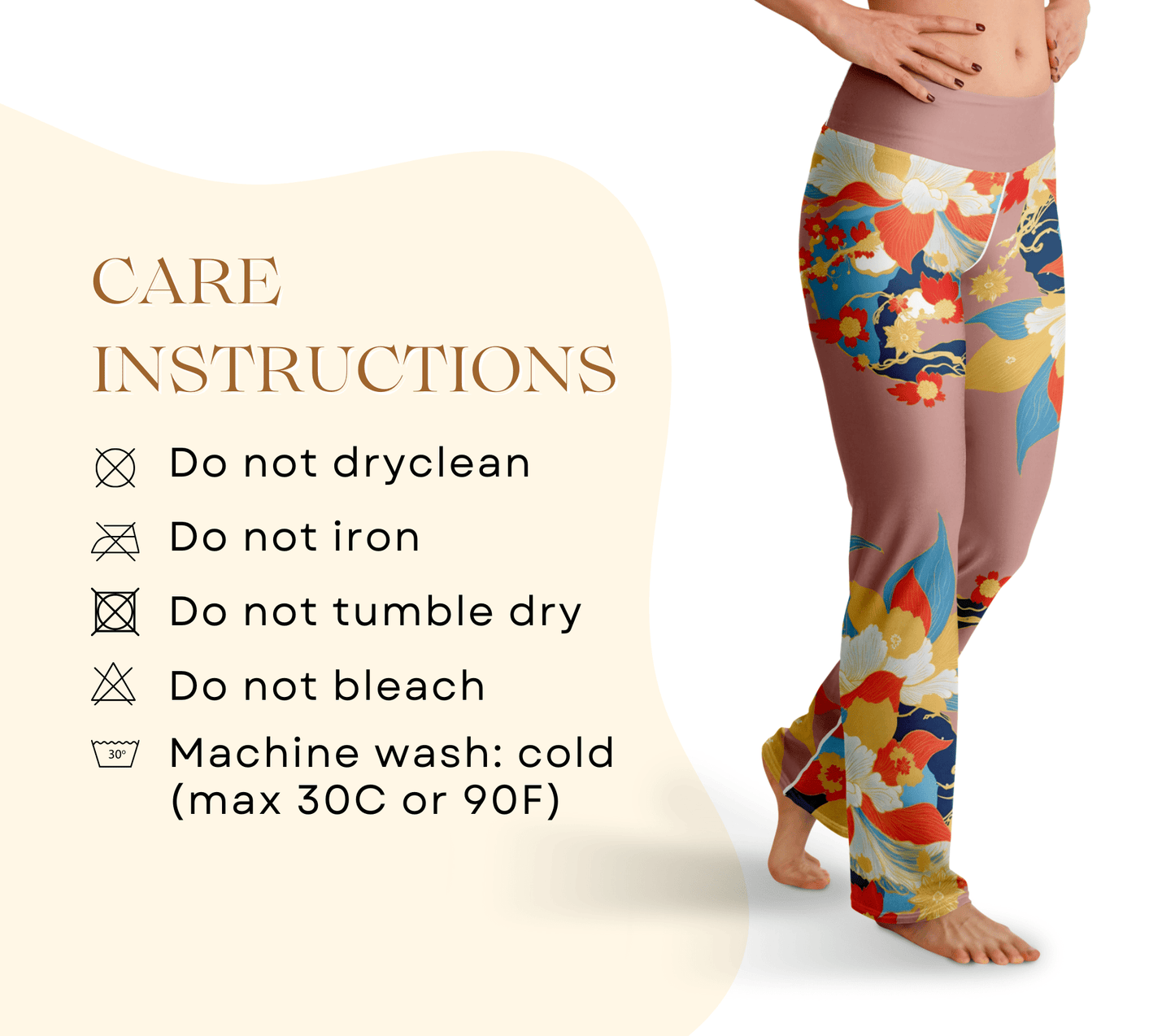 Zeve Floral Flare Yoga Pants Leggings for Women