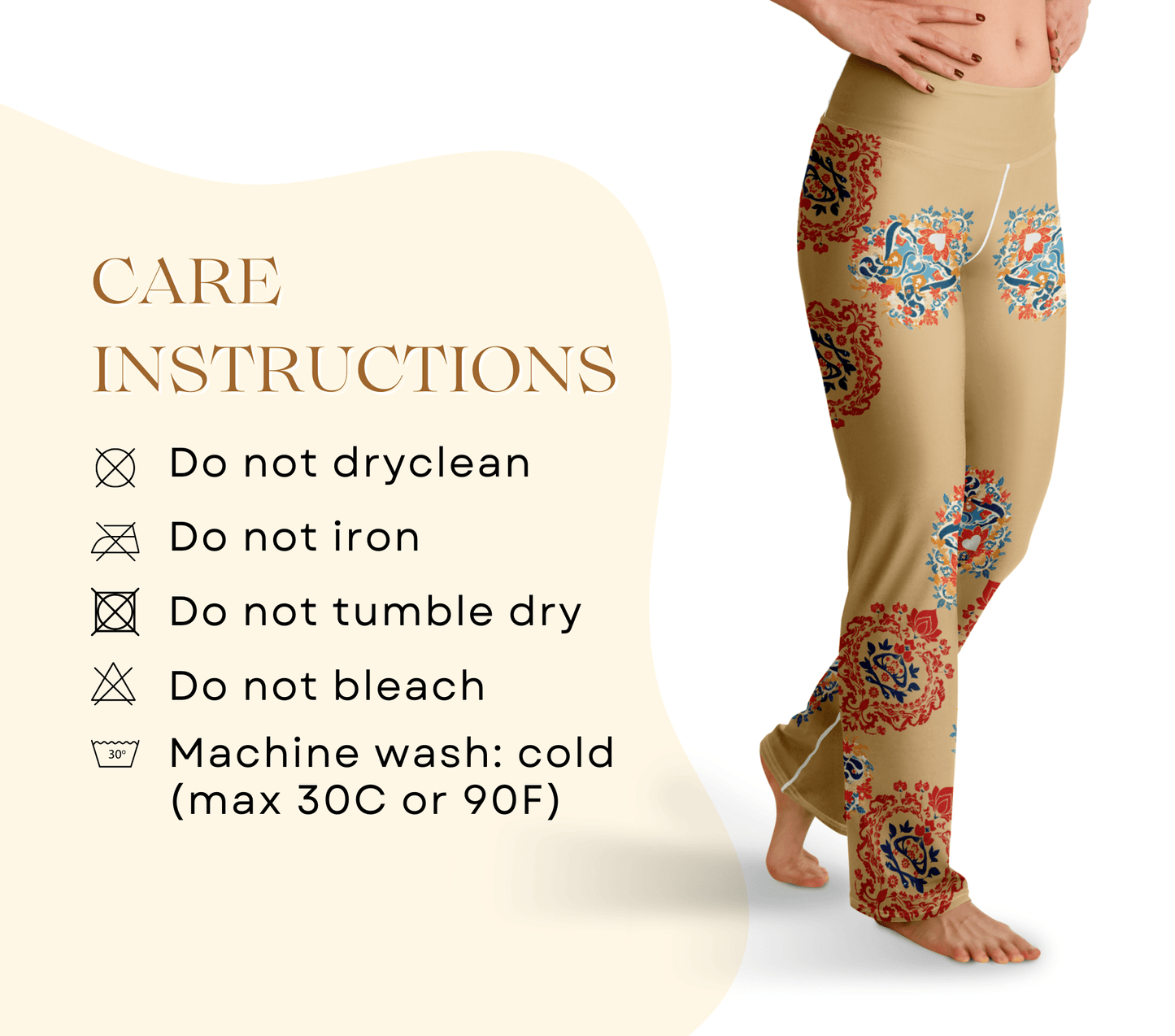 Beksy Mandala Flare Yoga Pants Leggings for Women
