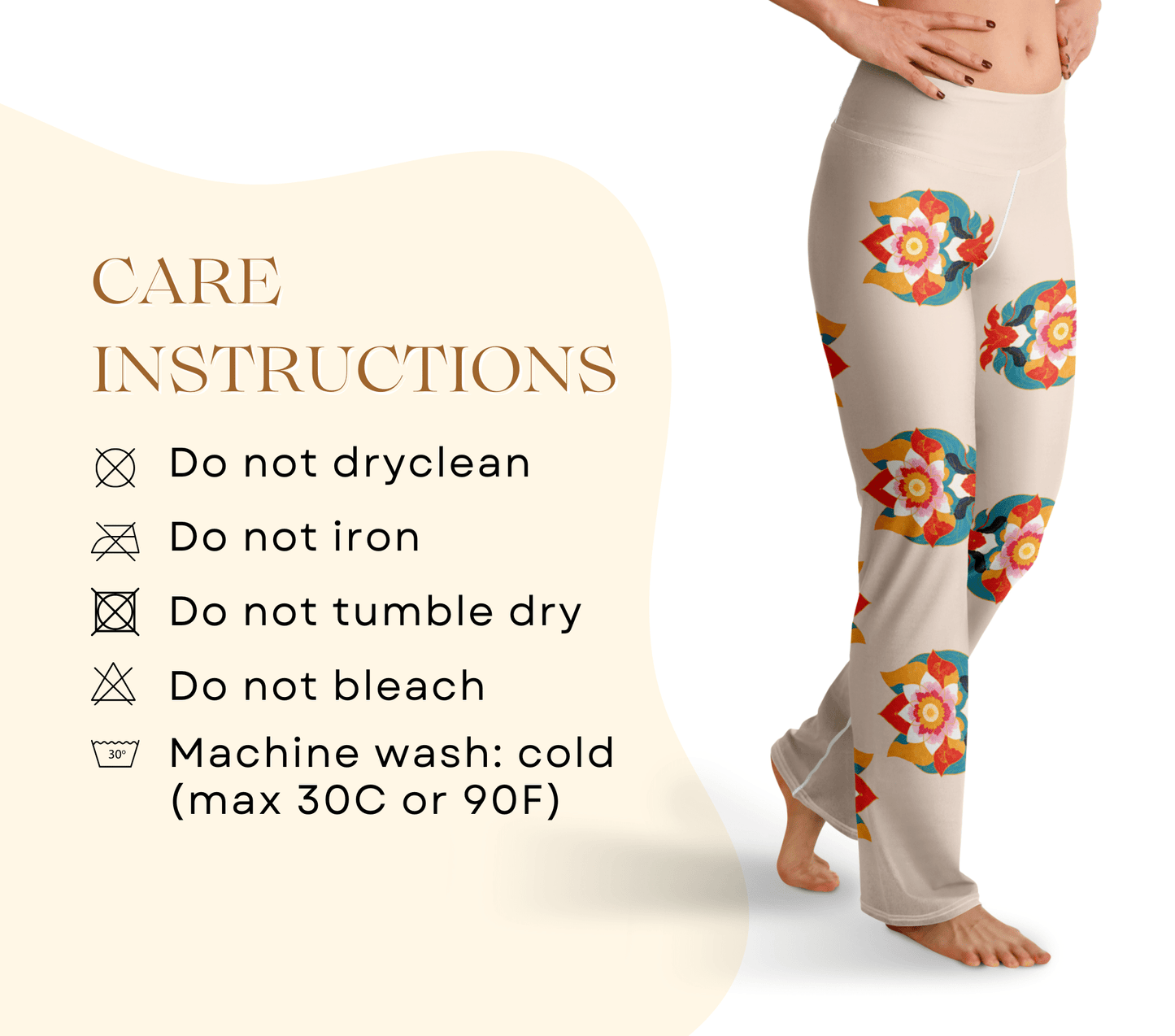 Caedcon Mandala Flare Yoga Pants Leggings for Woman