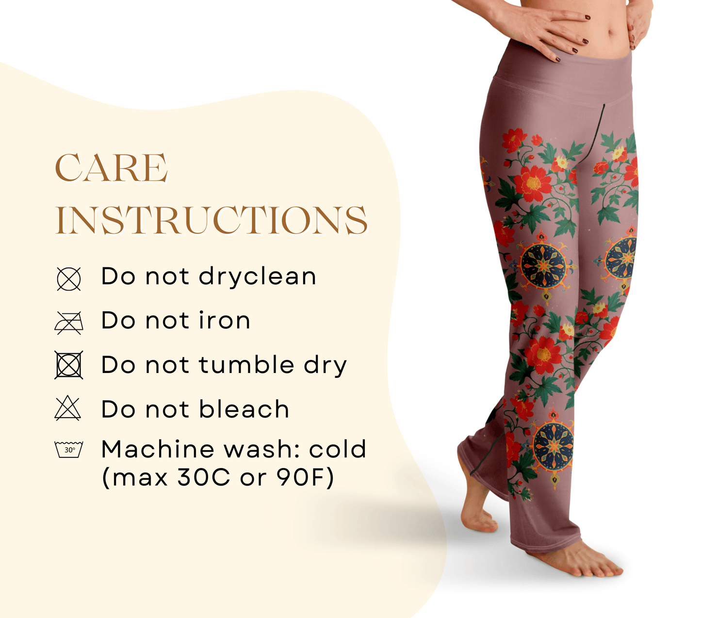 Atens Floral Flare Yoga Pants Leggings for Woman