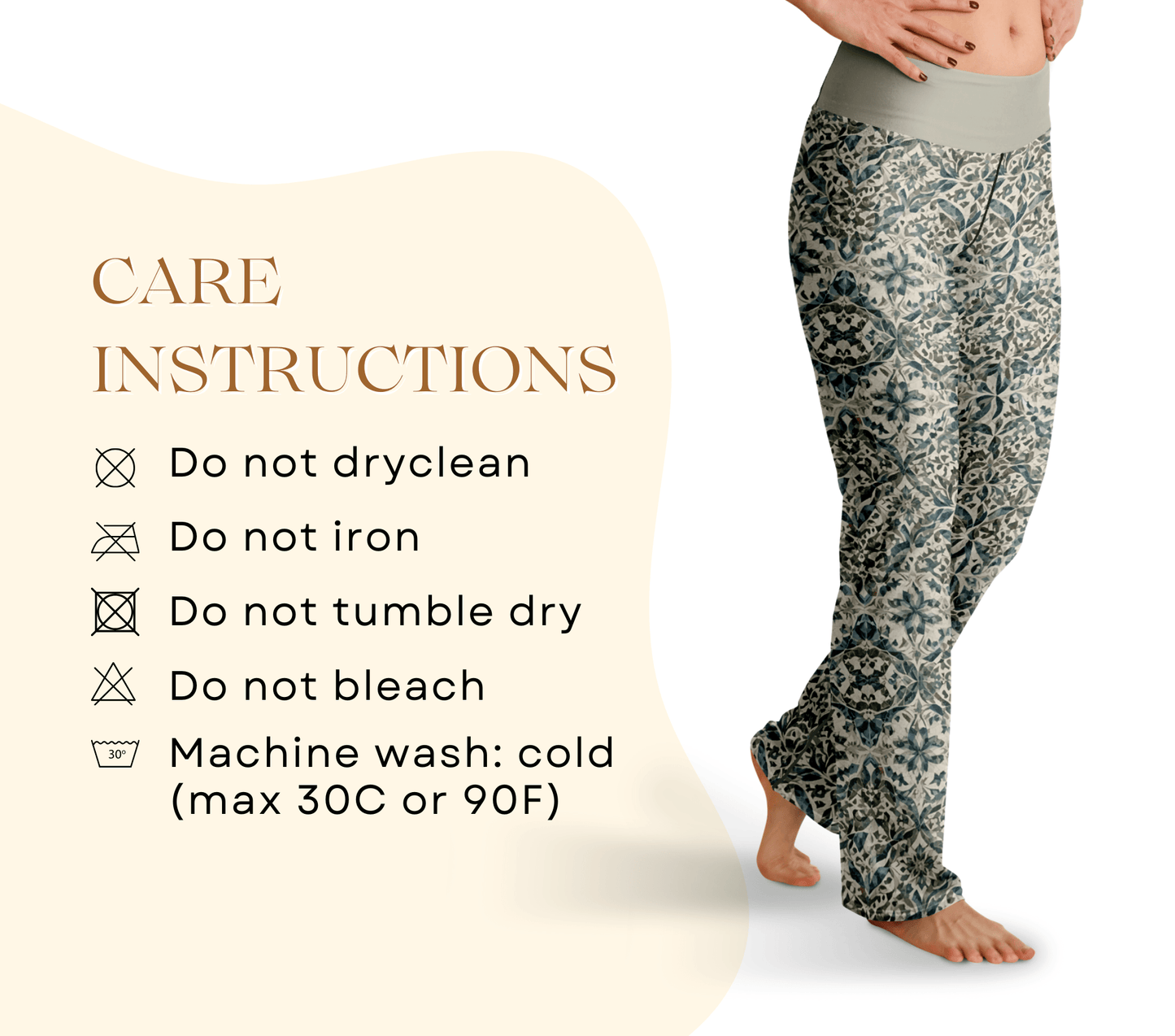 Rosette Flare Yoga Pants Leggings