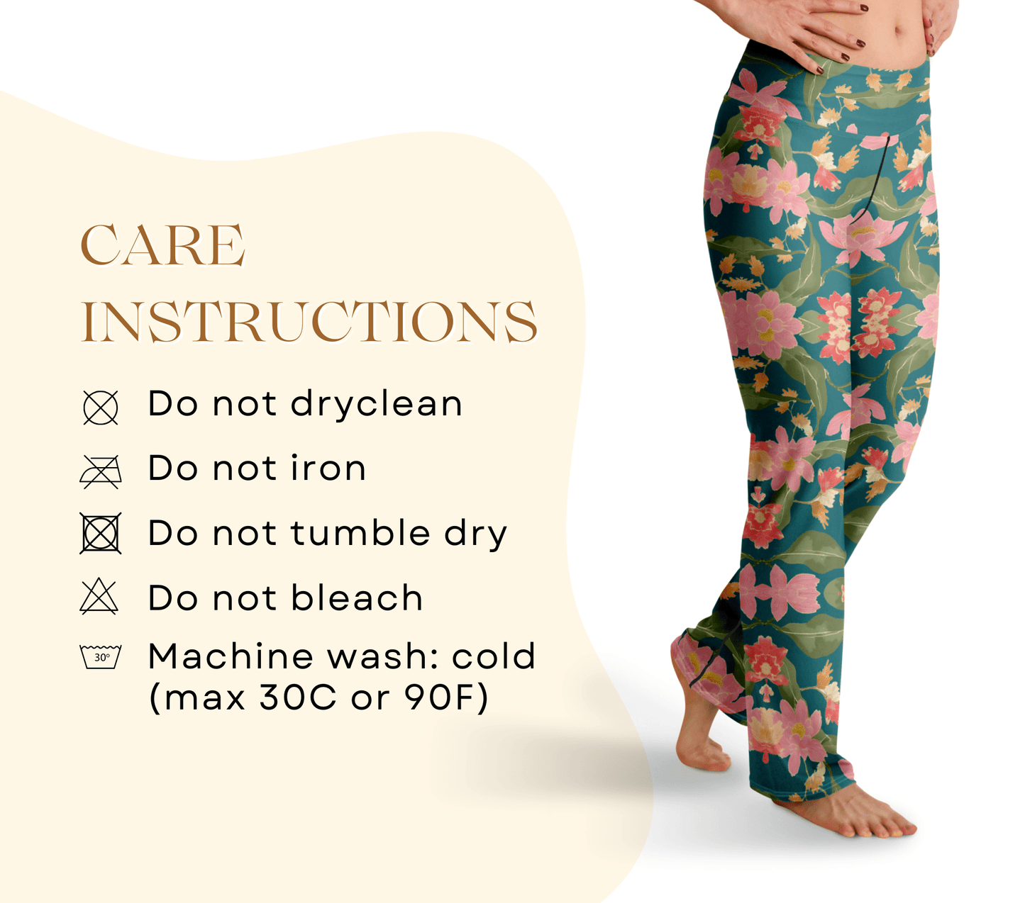 Kirsten Floral Flare Yoga Pants Leggings for Women