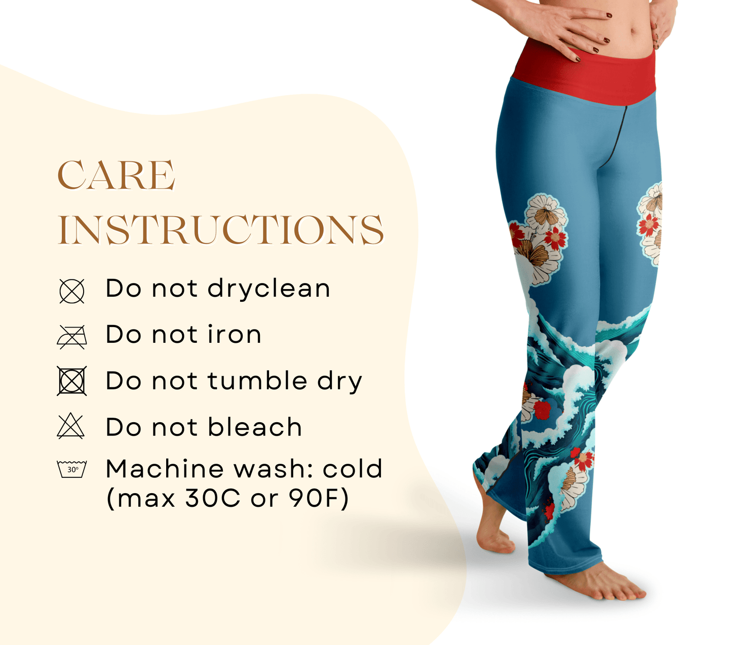 Caedman Ocean Flare Yoga Pants Leggings for Women
