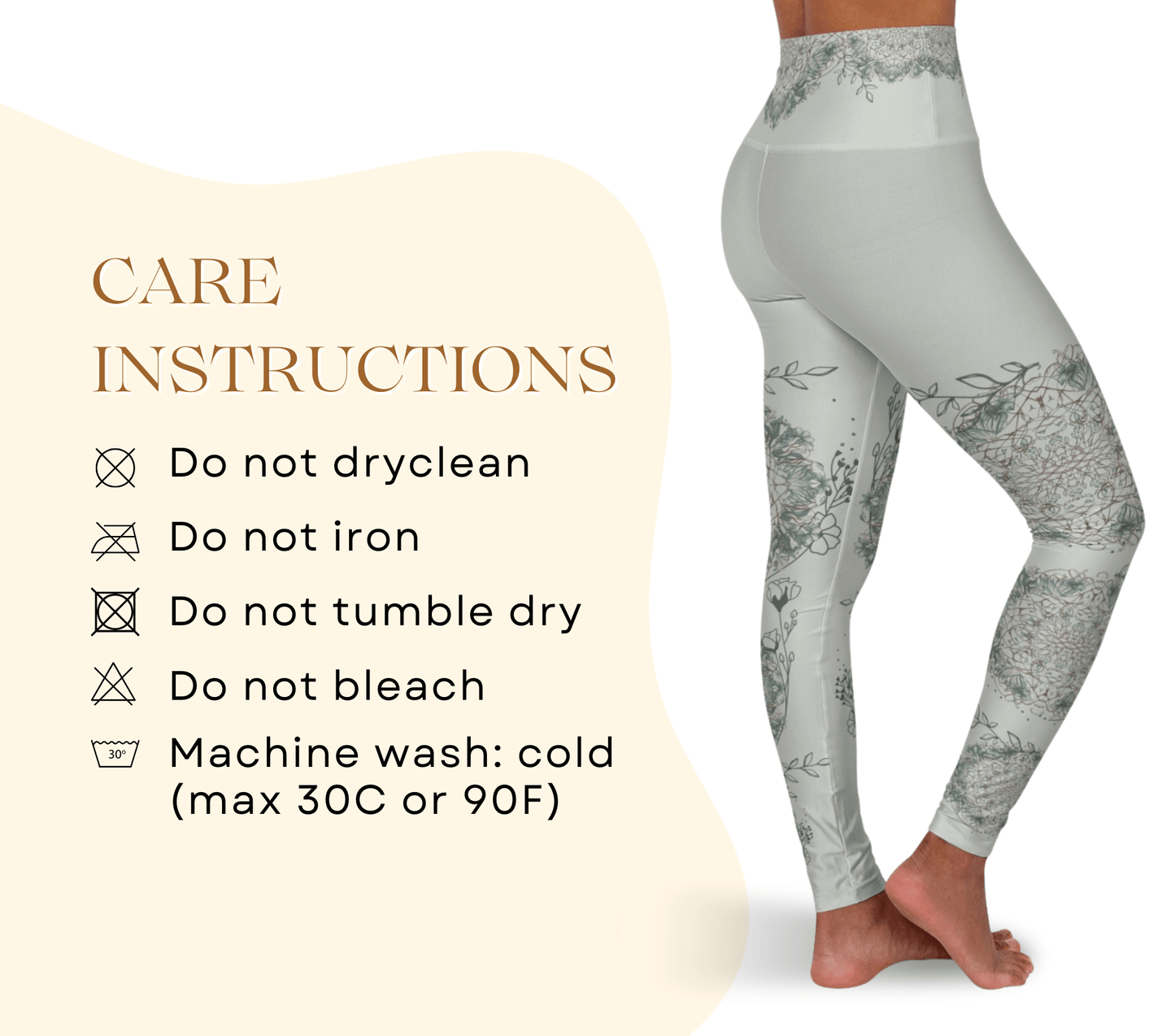 Floral Sage Mandala Flowy Yoga Pants Leggings