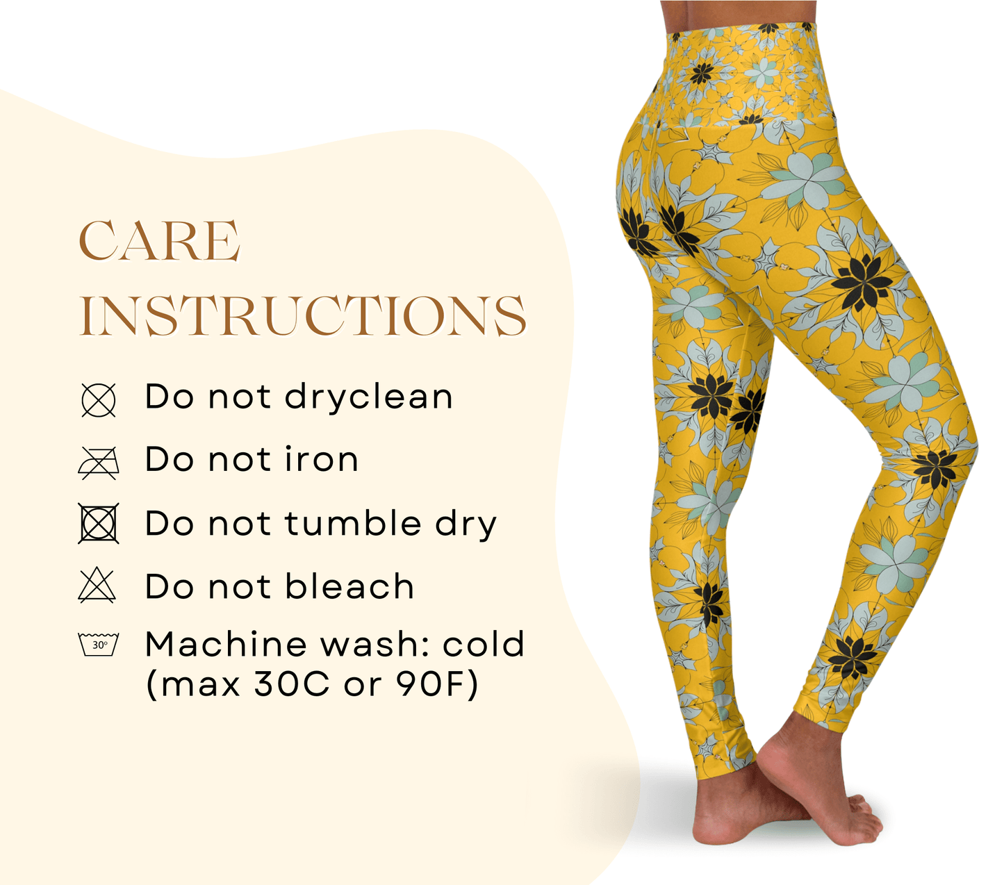 Yellow Lotus Yoga Pants Leggings for Women Active Wear