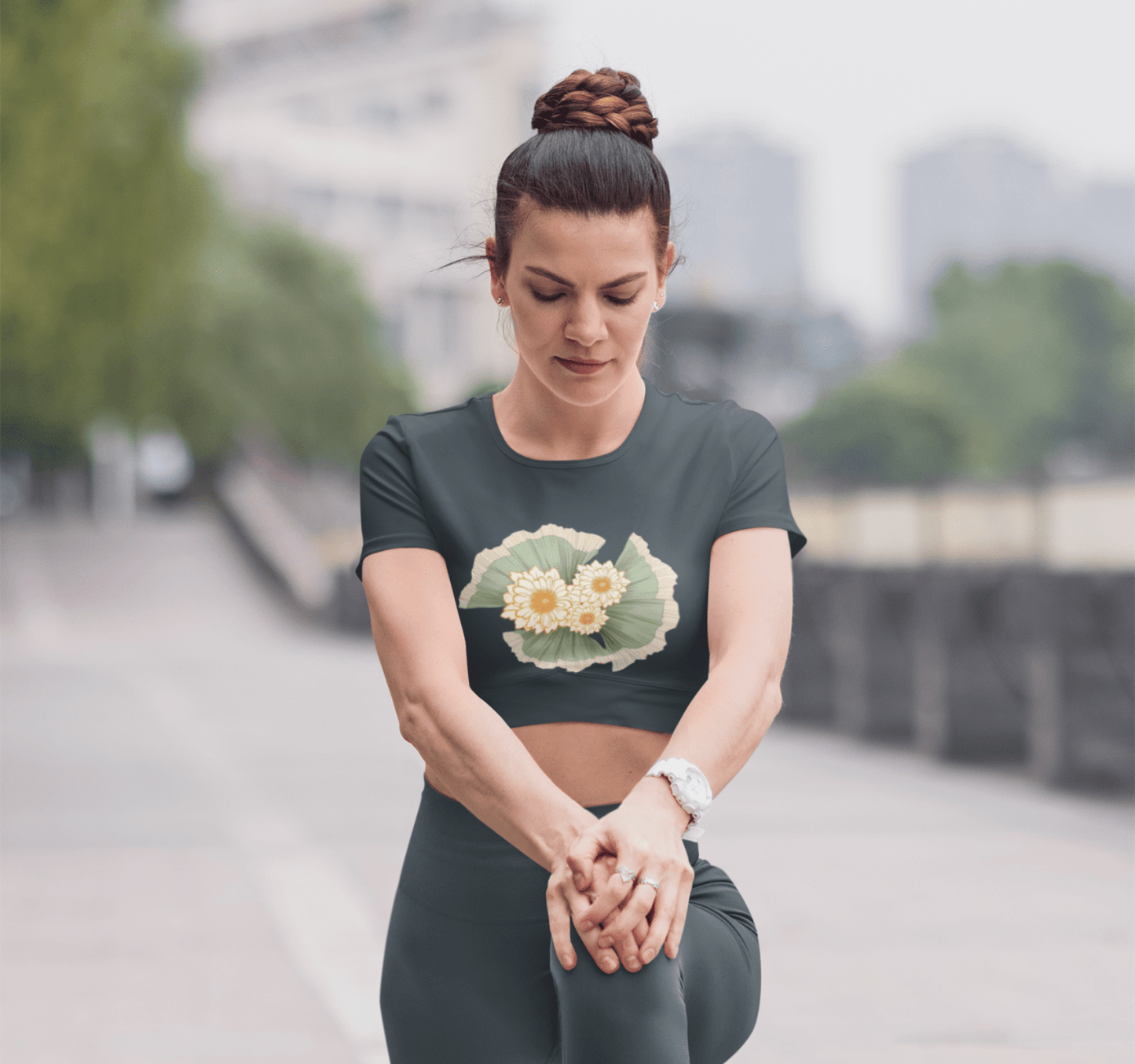 Gaia Yoga Crop Top Shirt for Women