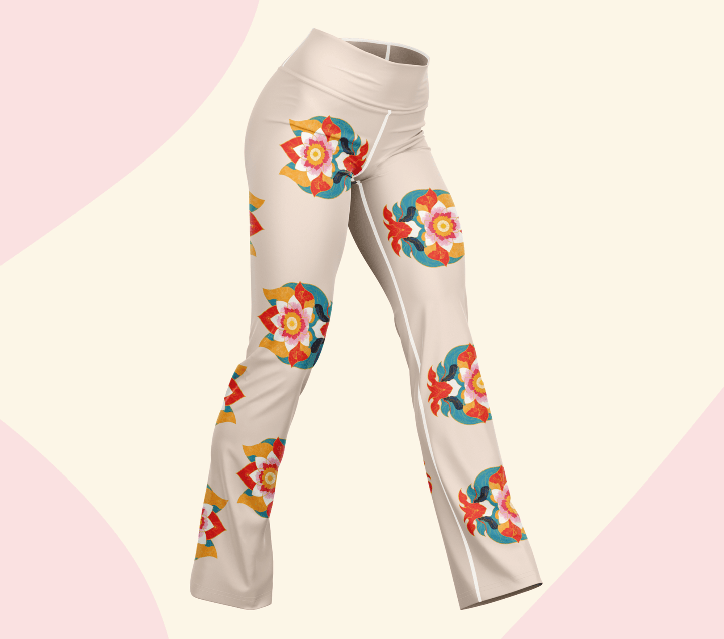 Caedcon Mandala Flare Yoga Pants Leggings for Woman